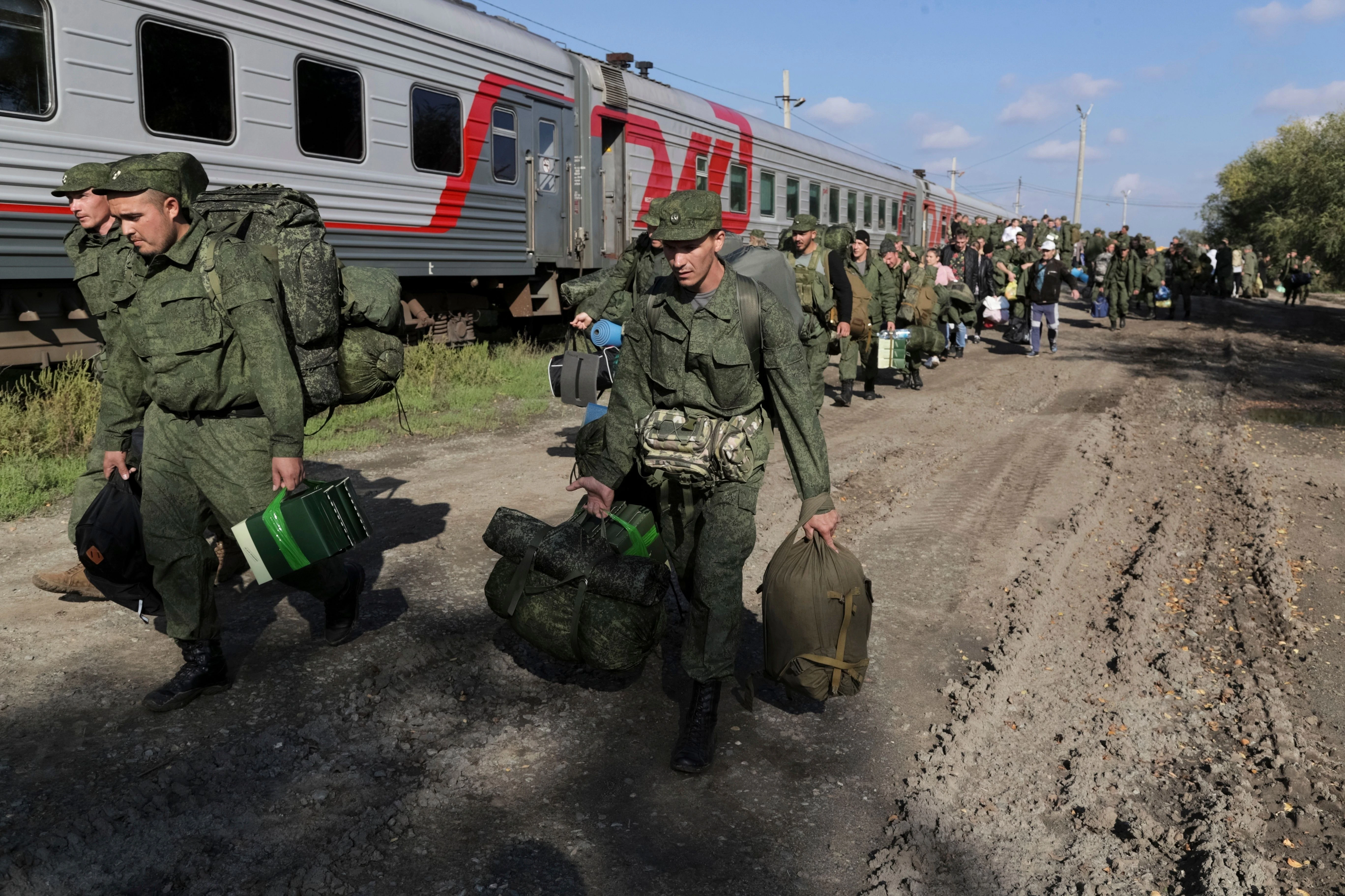 Russische Rekruten nach der Teilmobilmachung