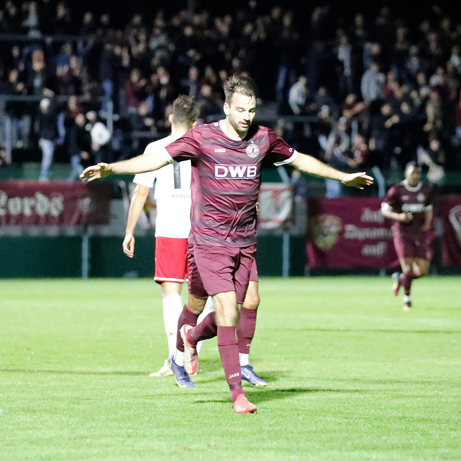 So sehen die BFC-Fans ihren Christian Beck am liebsten – beim Bejubeln eines Tores.