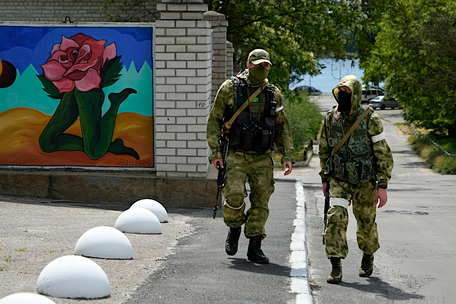 Russische Soldaten in der Stadt Cherson