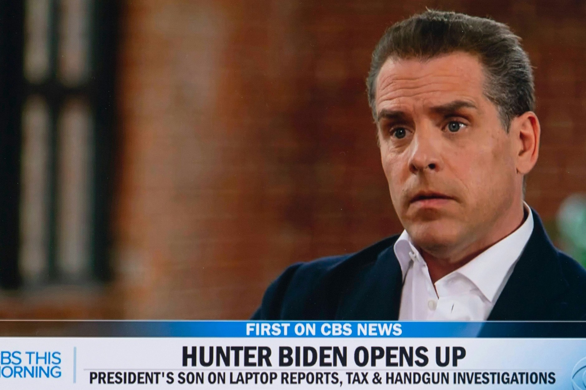 New York, 5. April 2021: Hunter Biden setzt sich zu einem Interview mit dem Korrespondenten Anthony Mason in „CBS – This Morning“ zusammen. Während des Gesprächs redet der Sohn von Präsident Joe Biden über die verschiedenen Untersuchungen und Anschuldigungen, die das Futter für die Mühlen der rechten und Boulevardmedien sind.