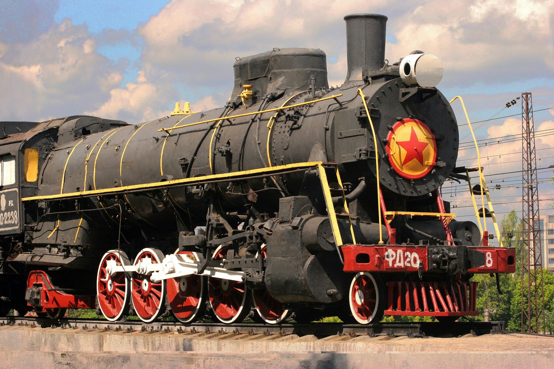 Eine Dampflok im ukrainischen Charkiw zu Zeiten der Sowjetunion.