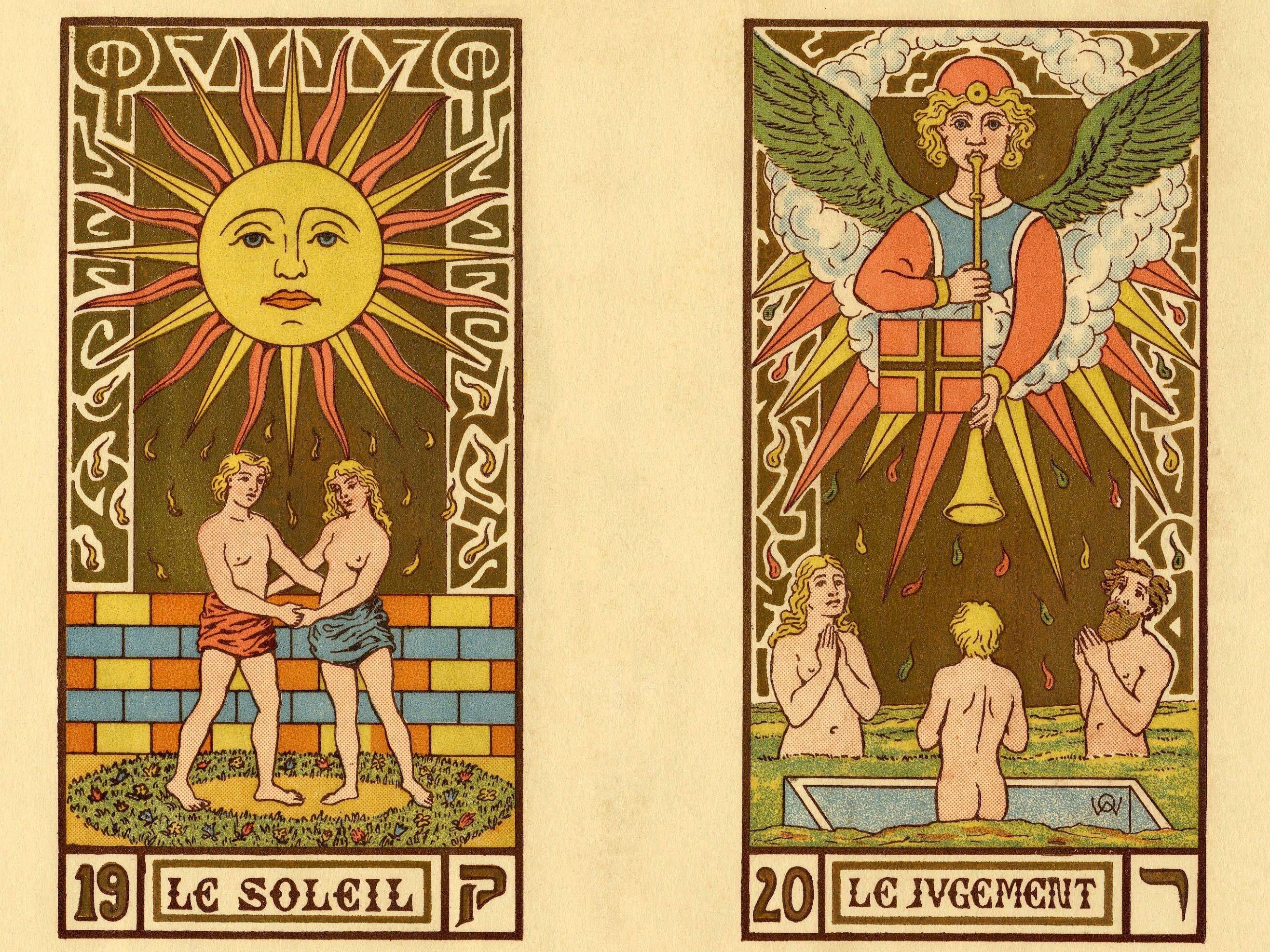 Tarotkarten ursprünglich 1889 von dem Symbolisten Oswald Wirth entworfen und 1926 in leicht veränderter Form in einer limitierten lithografischen Auflage veröffentlicht.