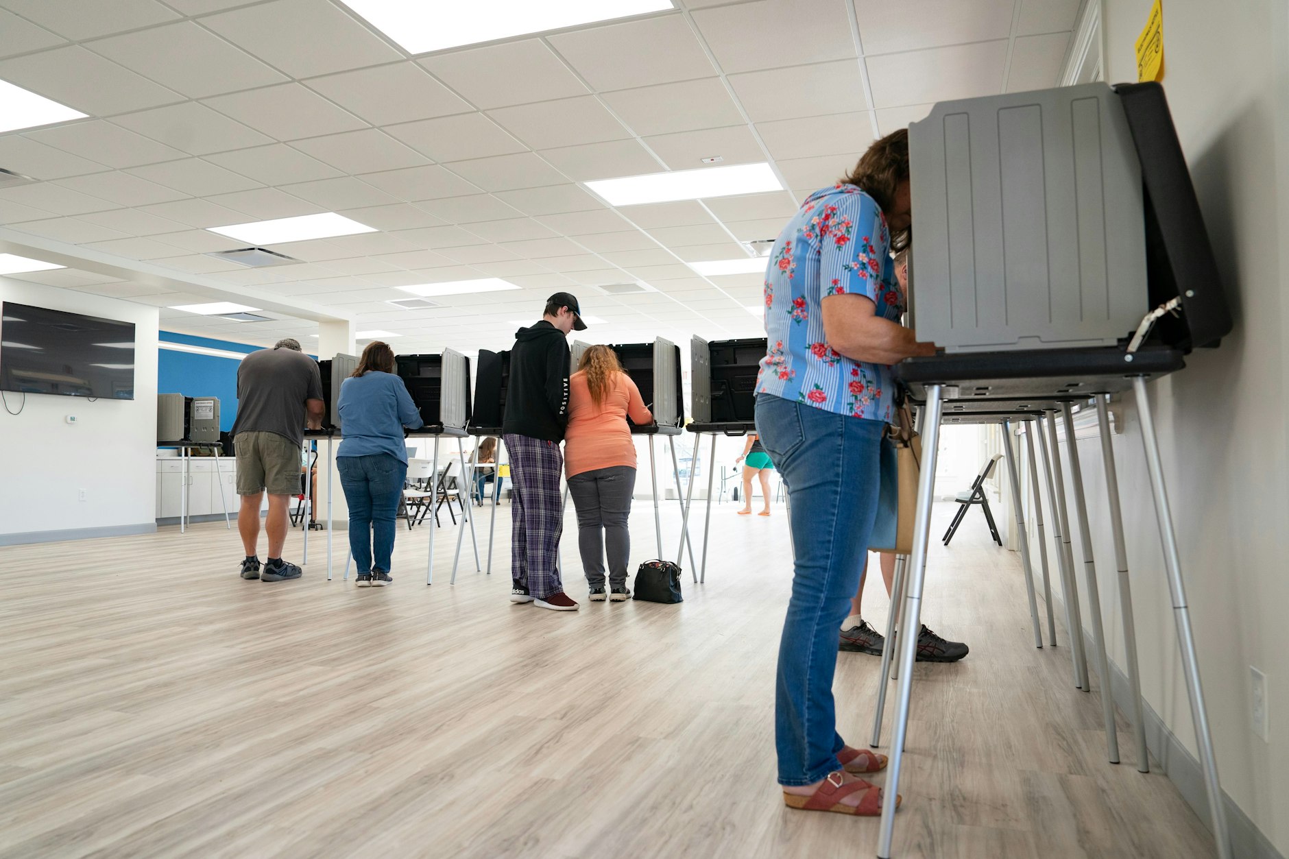 Wähler in einem Wahllokal im US-Bundesstaat North Carolina.&nbsp;