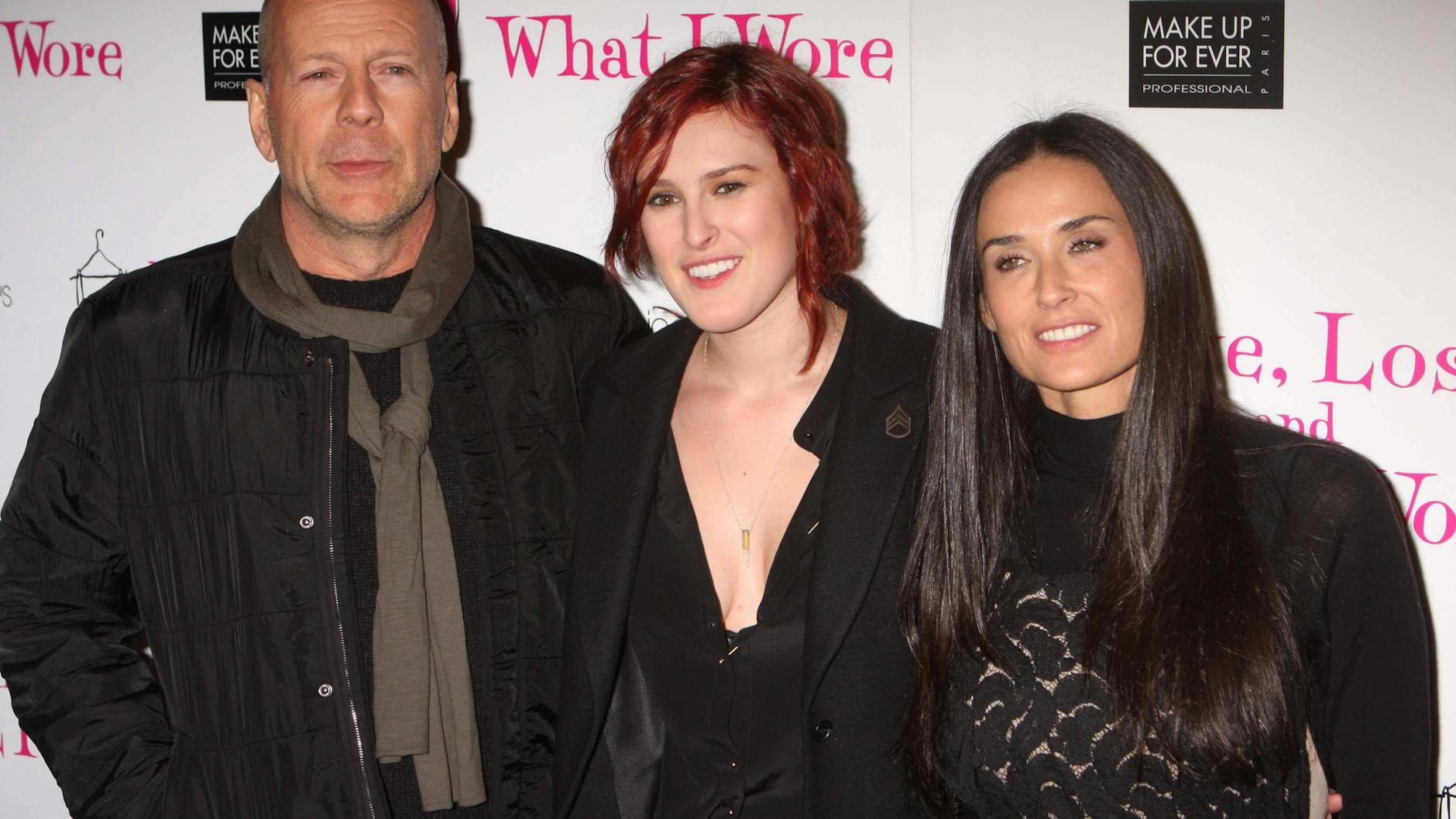 Demi Moore im Jahr 2011 mit ihrem Ex Bruce Willis und der gemeinsamen Tochter Rumer.