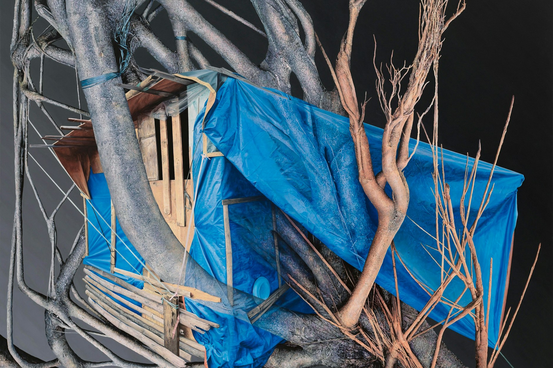 Mirjam Völker: Ins Blaue, 2021, Acryl auf Leinwand.