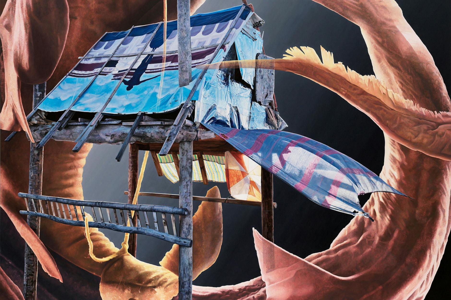 Mirjam Völker: „Aus heiterem Himmel“, 2021, Acryl auf Leinwand.