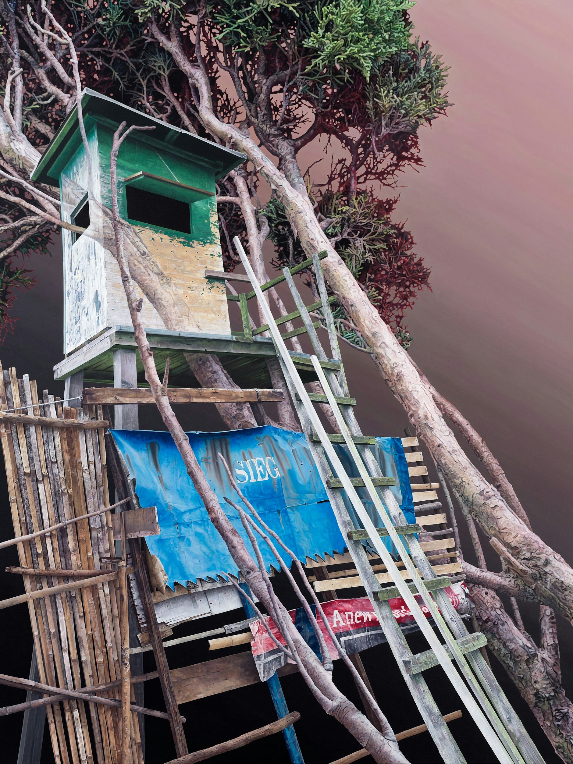 Mirjam Völker: „Barrikade“, 2022, Acryl auf Leinwand.