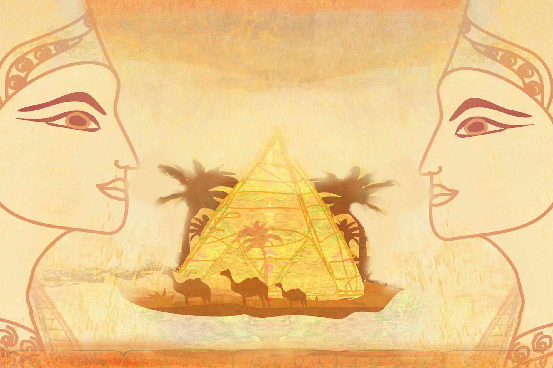 Eine alte Zeichnung von Kleopatra.