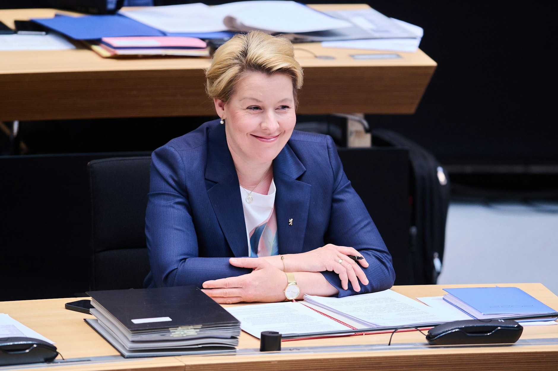 Franziska Giffey bei einer Sitzung des Abgeordnetenhauses