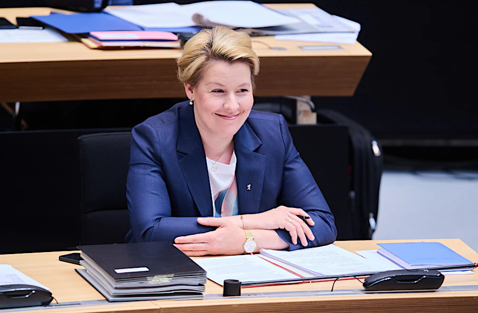 Franziska Giffey bei einer Sitzung des Abgeordnetenhauses