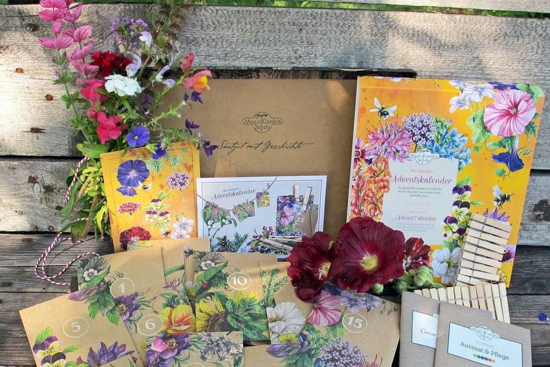 Hübsch verpackt und frühlingshaft: der Saatgut-Kalender aus Neukölln.