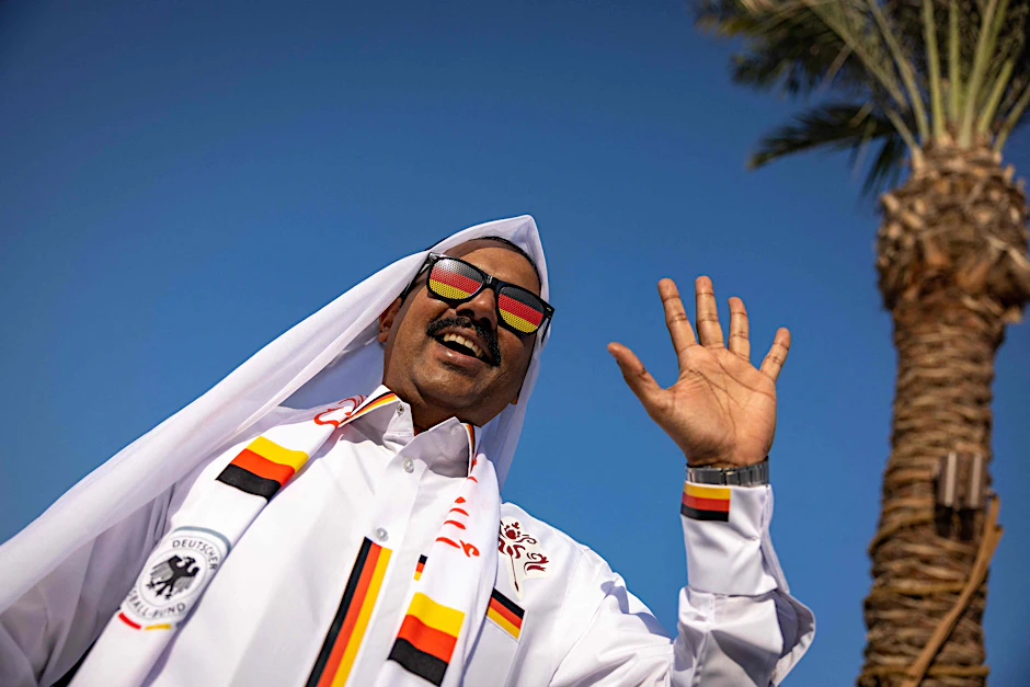Ein Deutschland-Fan in Katar.