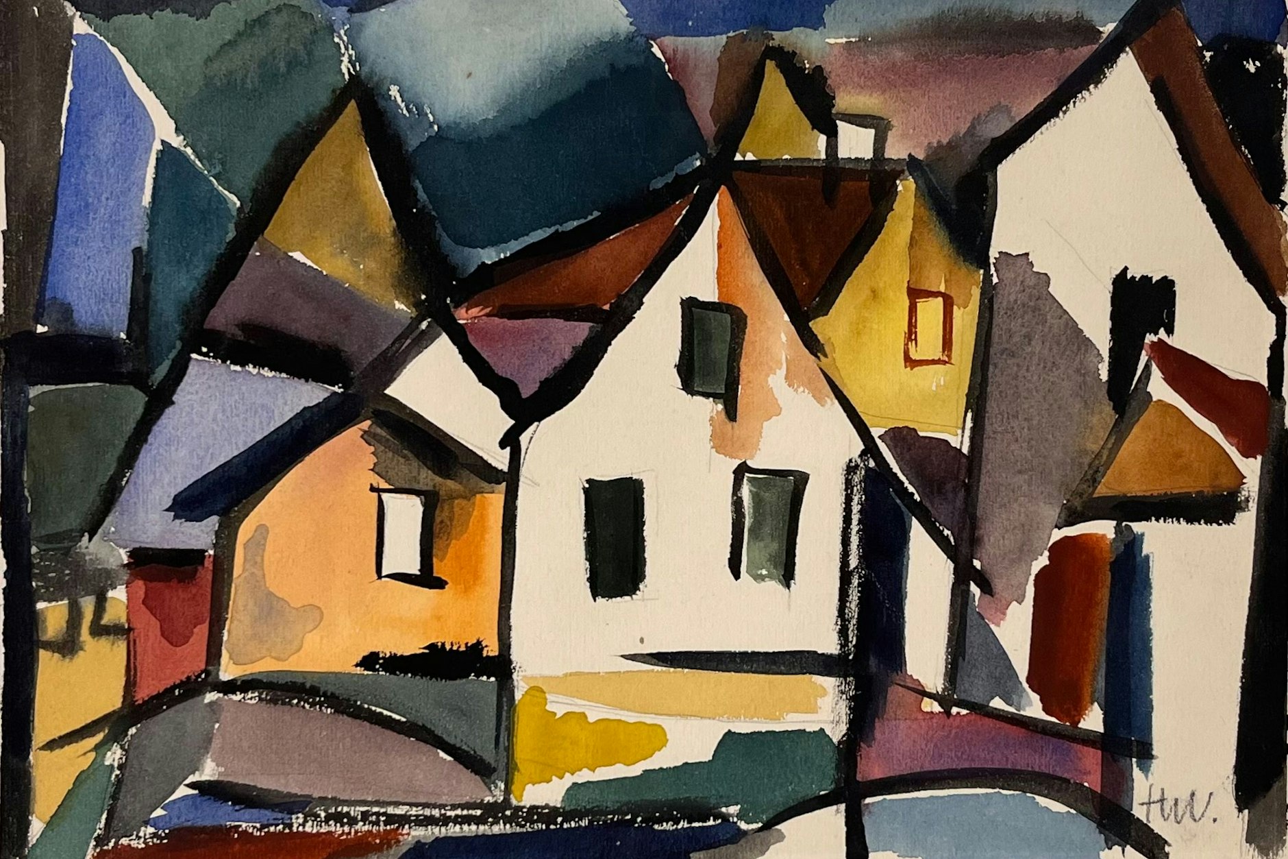 Im Angebot beim letzten Kunstaufgebot der Galerie im Mitte-Domizil: Heinrich Wildemanns „o.T.“, 1943, Aquarell. Der eng mit Slevogt und Schmidt-Rottluff befreundete, aus Lodz stammende Maler und Wahlberliner wurde von den Nazis 1937 als&nbsp;„ entartet“ verfemt.