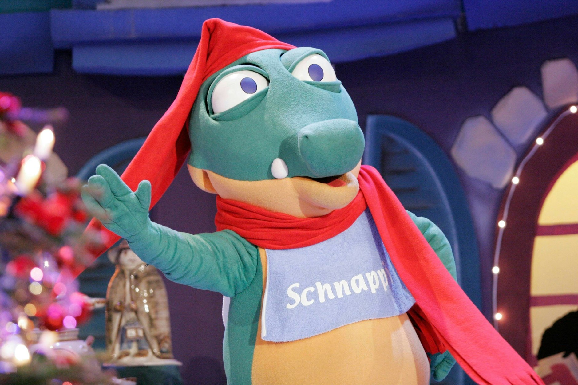 Das hat das Reptil nicht verdient: Schnappi als volksmusikalische Belustigungsfigur.