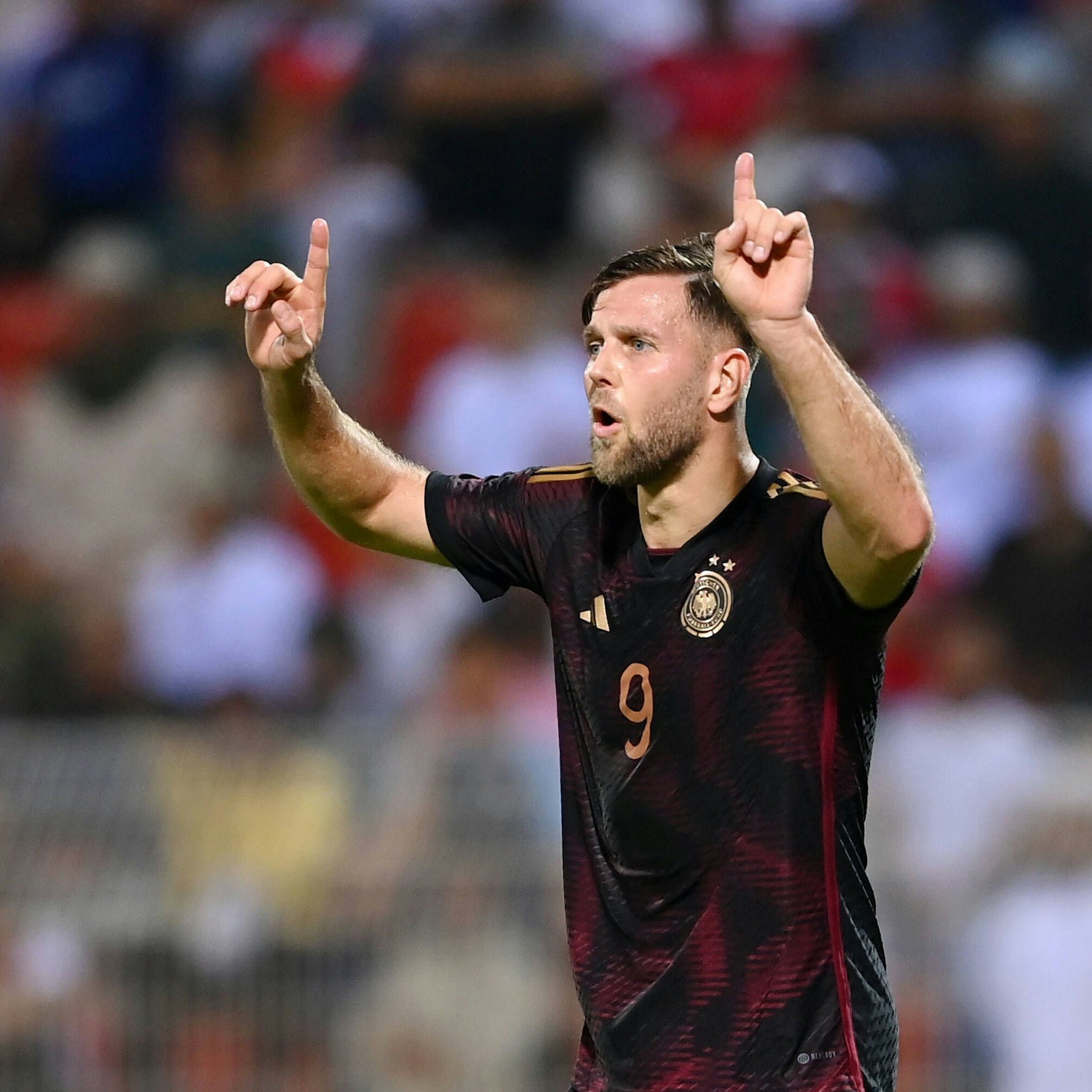 Deutschlands Niclas Füllkrug bejubelt sein erste Tor im ersten Länderspiel. 