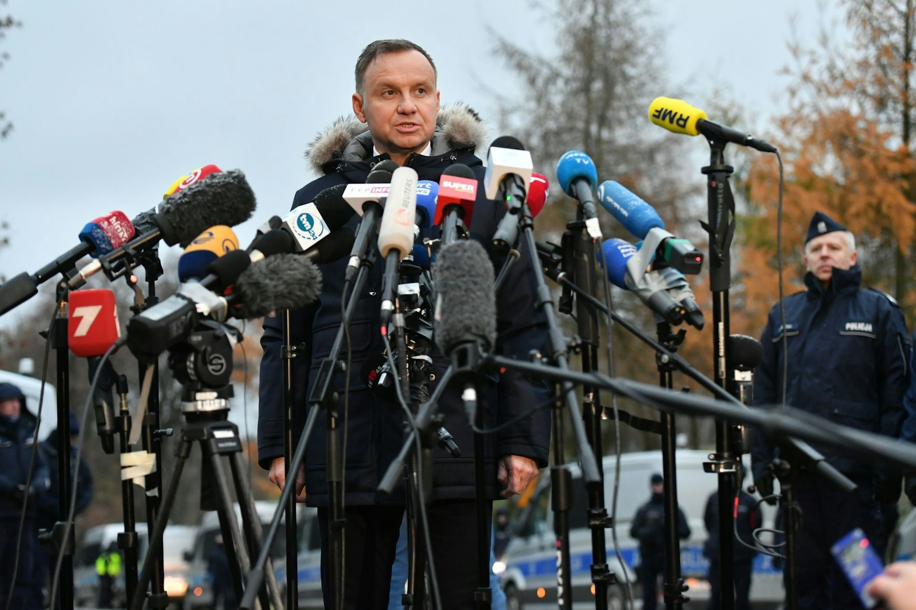 Der polnische Präsident Andrzej Duda besucht Przewodów.