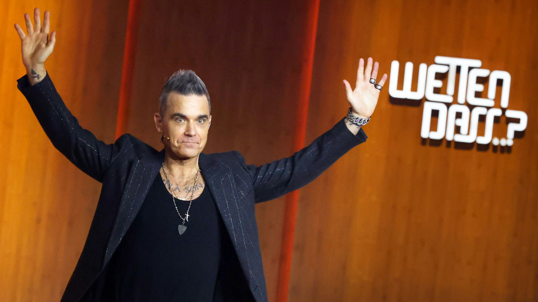 Auch der britische Popstar Robbie Williams war bei Wetten, dass..? zu Gast.