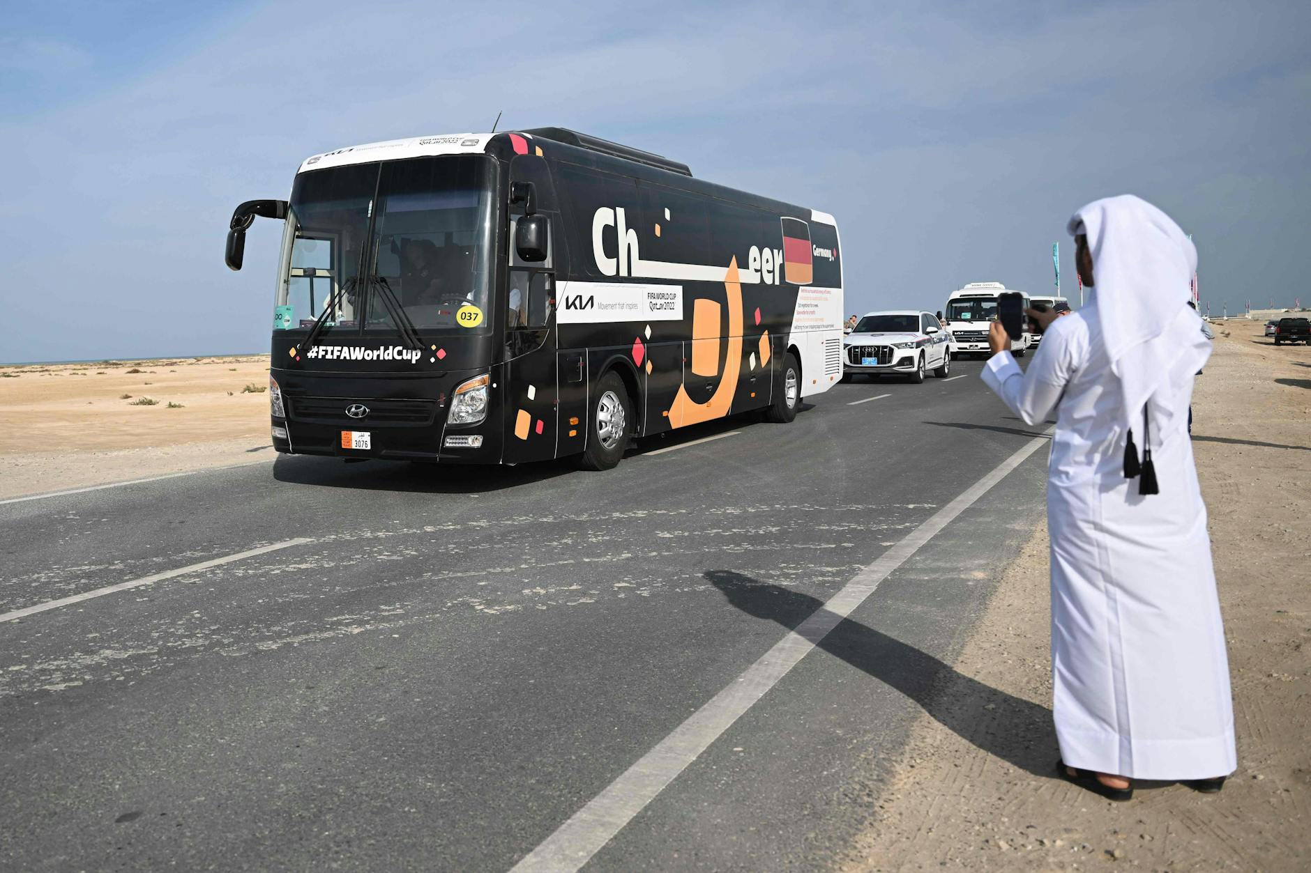 Die deutsche Nationalmannschaft kehrt in ihr im Norden von Doha gelegenes Basiscamp zurück.