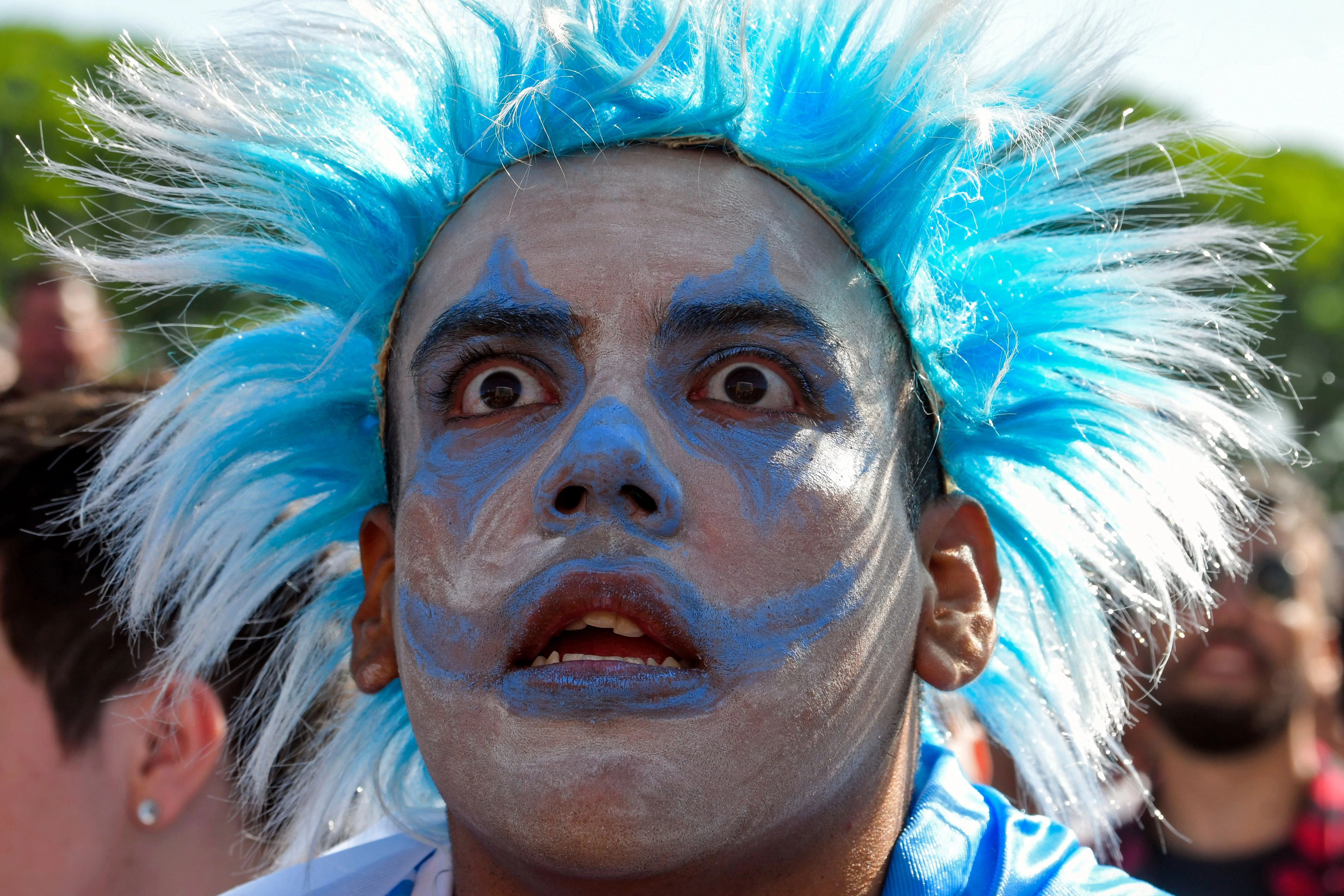 Kann es nicht fassen: ein argentinischer Fan.
