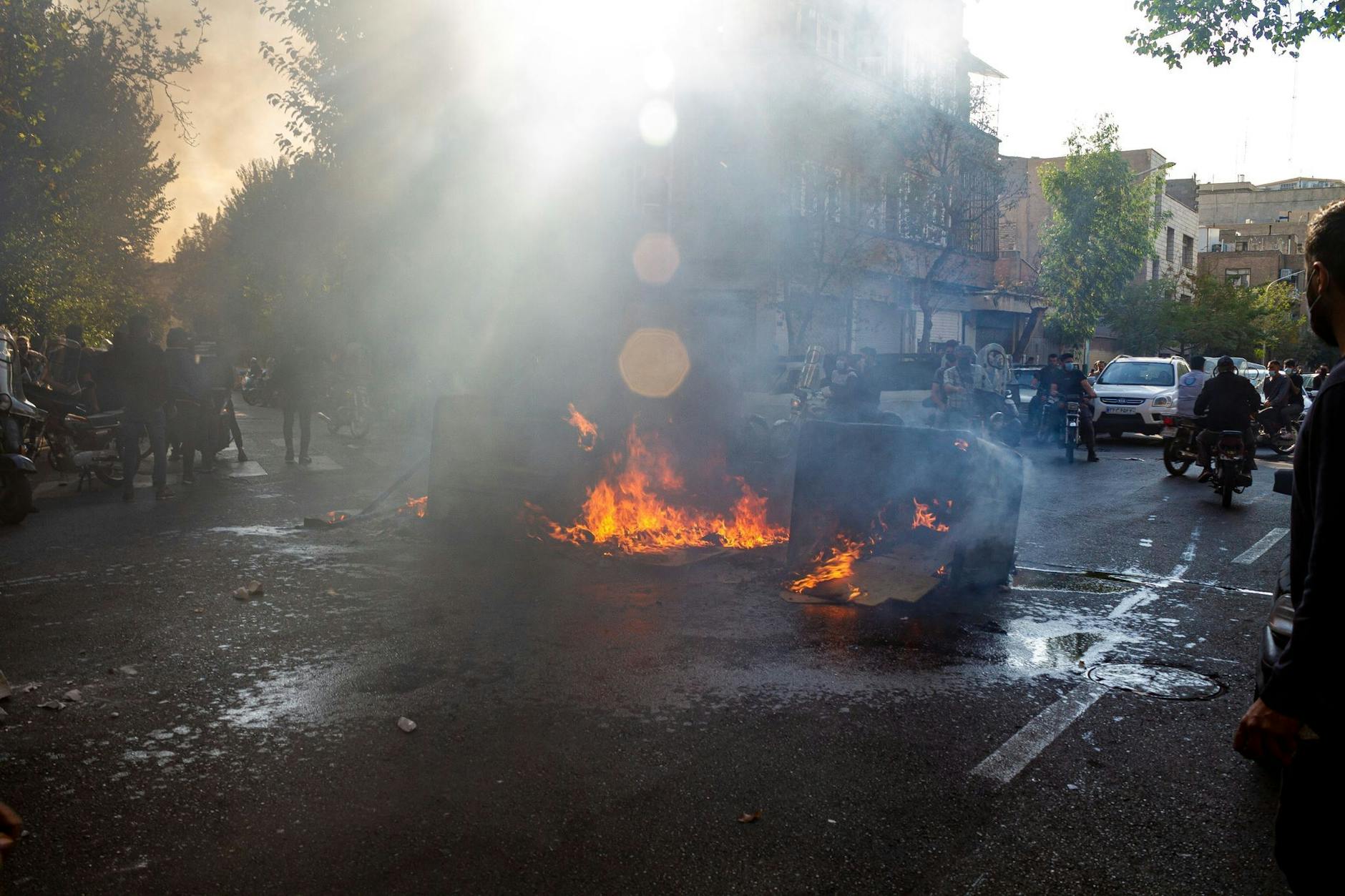 Straßenszene bei Protesten Ende Oktober in der iranischen Hauptstadt.