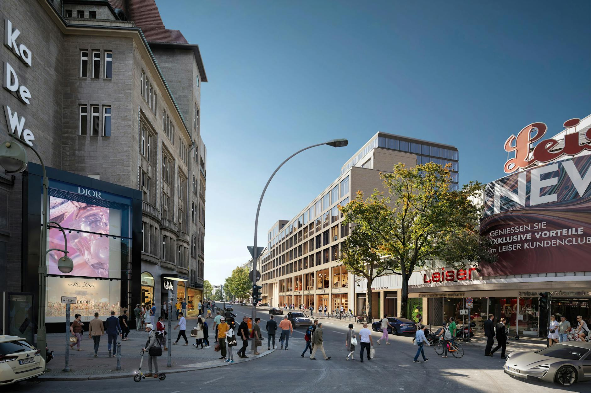 Dort, wo einst das Parkhaus des KaDeWe stand, entsteht ein Gebäude-Ensemble mit Verkaufsflächen und Büros. Aber auch ein Parkhaus, das 25 Meter in die Tiefe reicht.