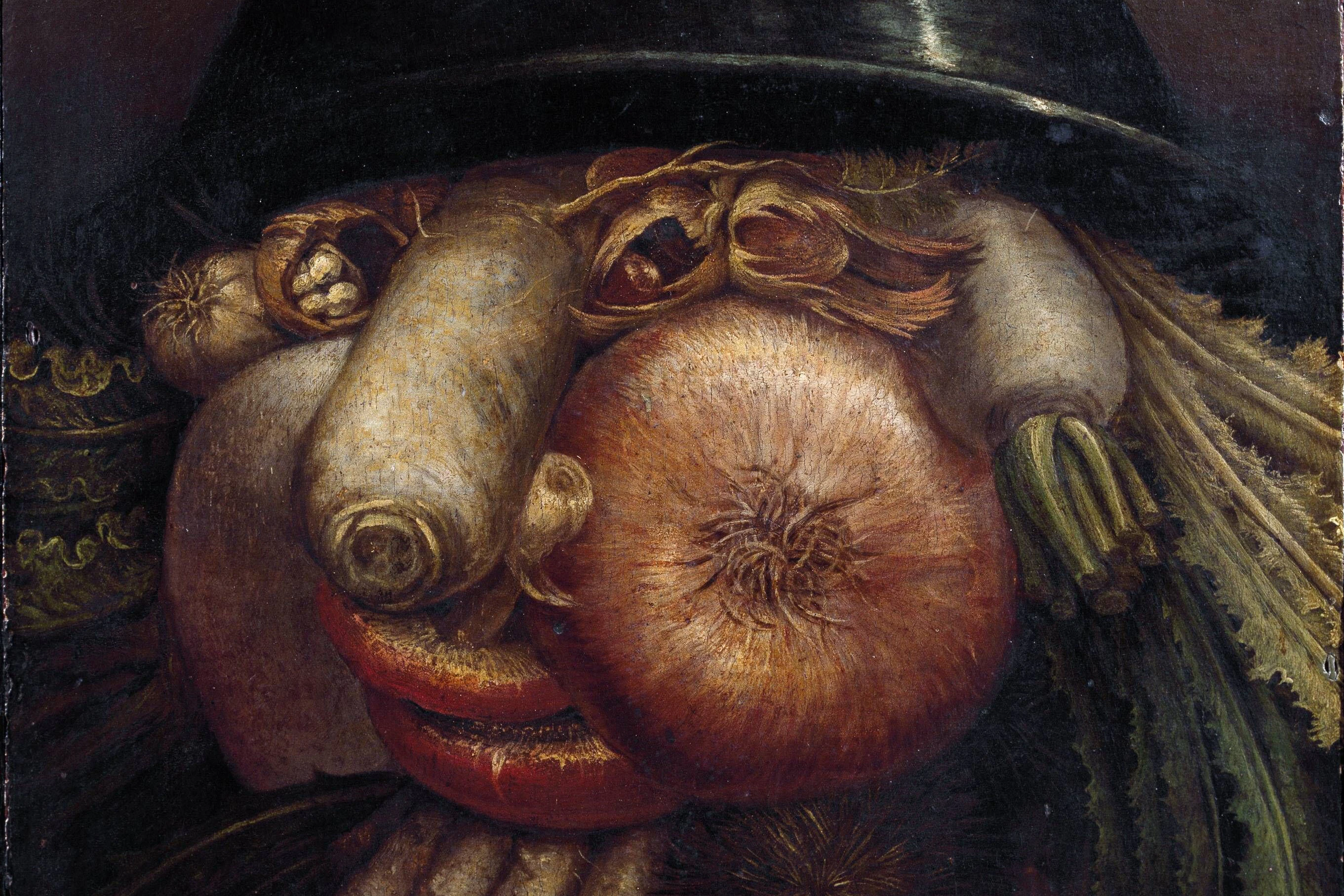 Es lebe der Zwiebelmann! Ausschnitt aus einem Gemälde von Giuseppe Arcimboldi (1527–1593)