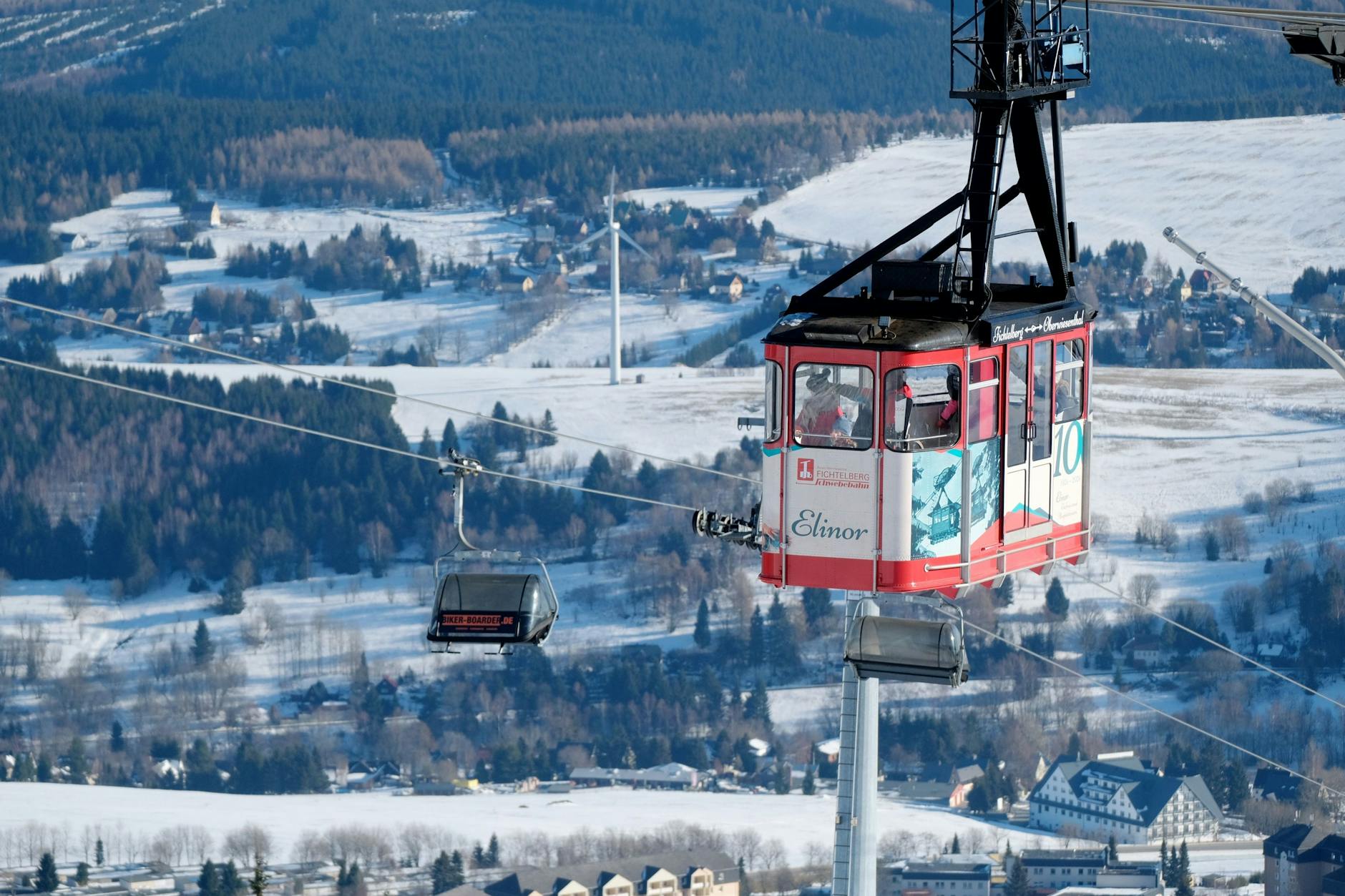 Mit der Gondel auf den Fichtelberg im Oberwiesenthal