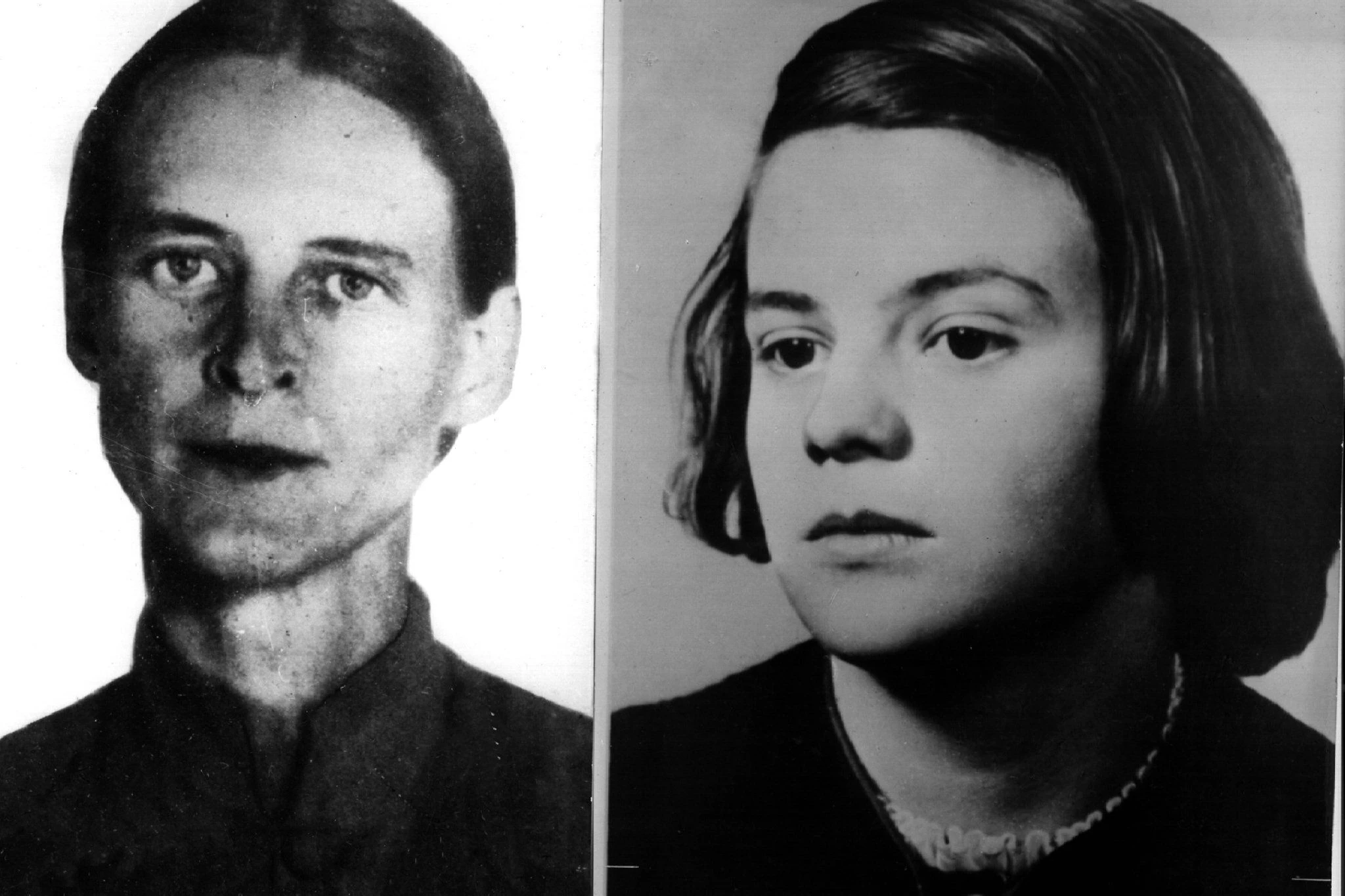 Mildre Harnack (l. ,„Rote Kapelle“) und Sophie Scholl („Weiße Rose“) – undatierte Archivbilder