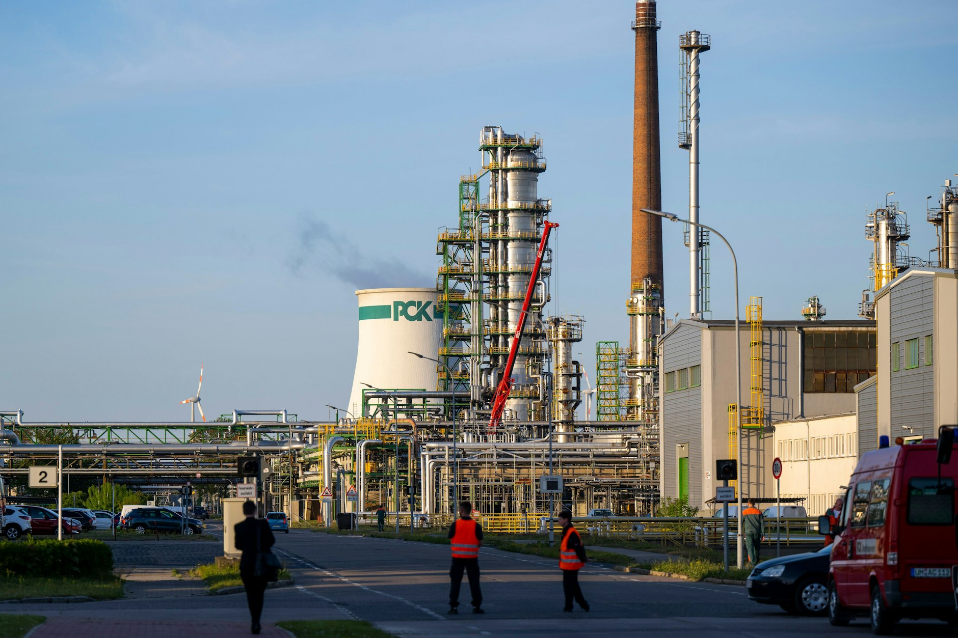 Das Industriegelände der PCK-Raffinerie in Schwedt