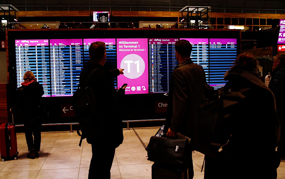 Der Hauptstadtflughafen BER hatte zwischenzeitlich den Flugbetrieb aufgrund einer Aktion von Klimaaktivisten eingestellt.  