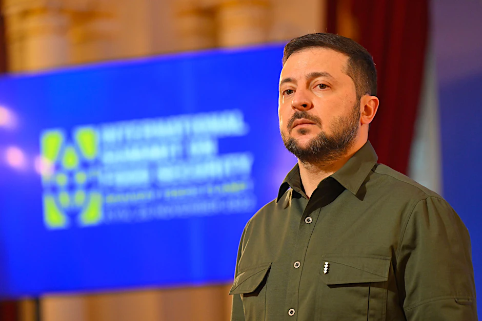 26.11.2022, Ukraine, Kiew: Wolodymyr Selenskyj, Präsident der Ukraine, während der Lancierung des humanitären Programms »Getreide aus der Ukraine«.&nbsp;