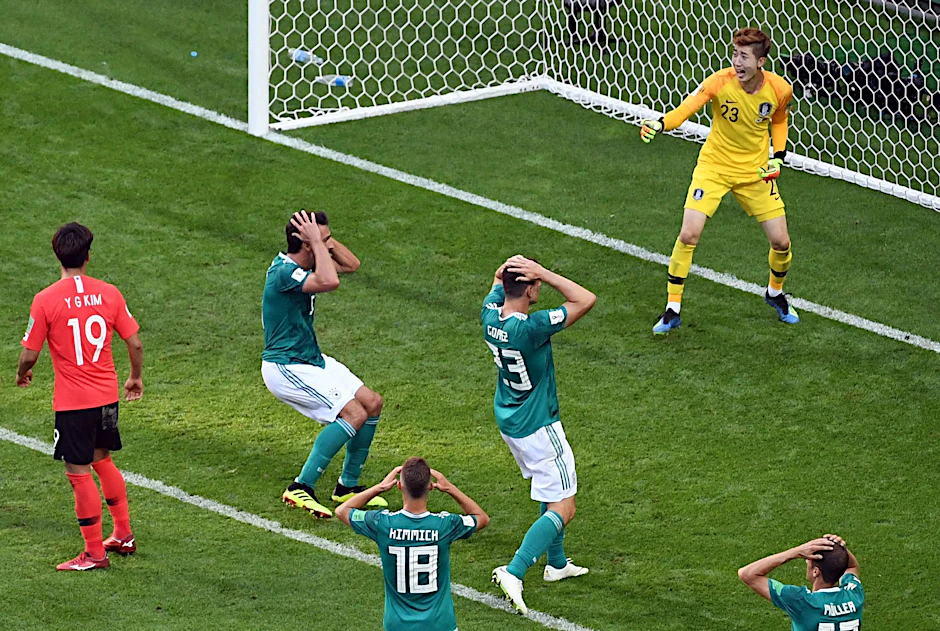 Bei der Fußball-WM 2018 in Russland verlor Deutschland gegen Südkorea.