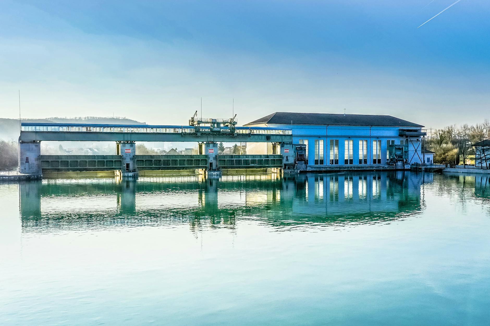 Das Wasserkraftwerk Reckingen in der Schweiz