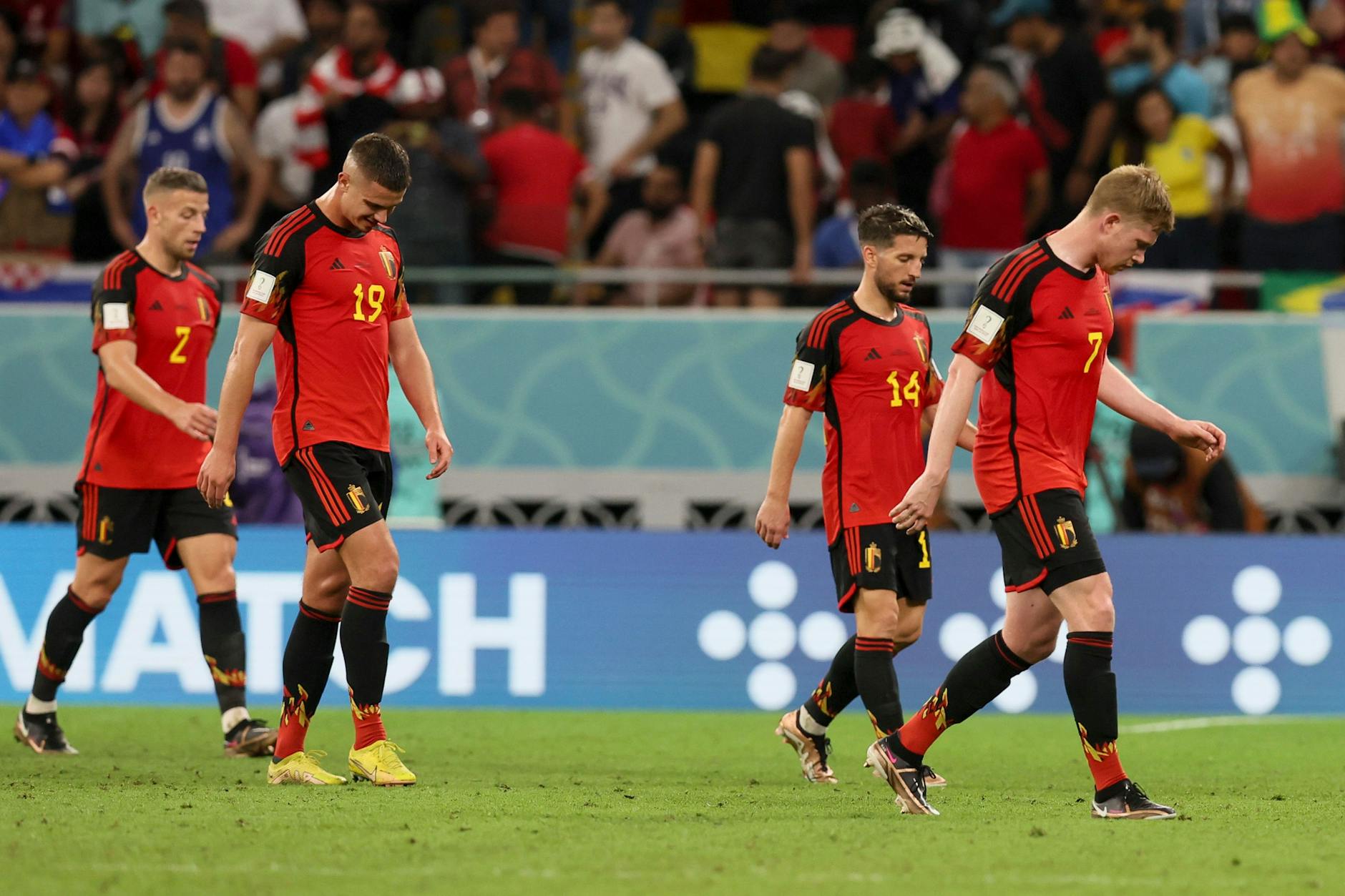 Belgien um Kevin De Bruyne (r.) verpasste den Einzug ins WM-Achtelfinale.
