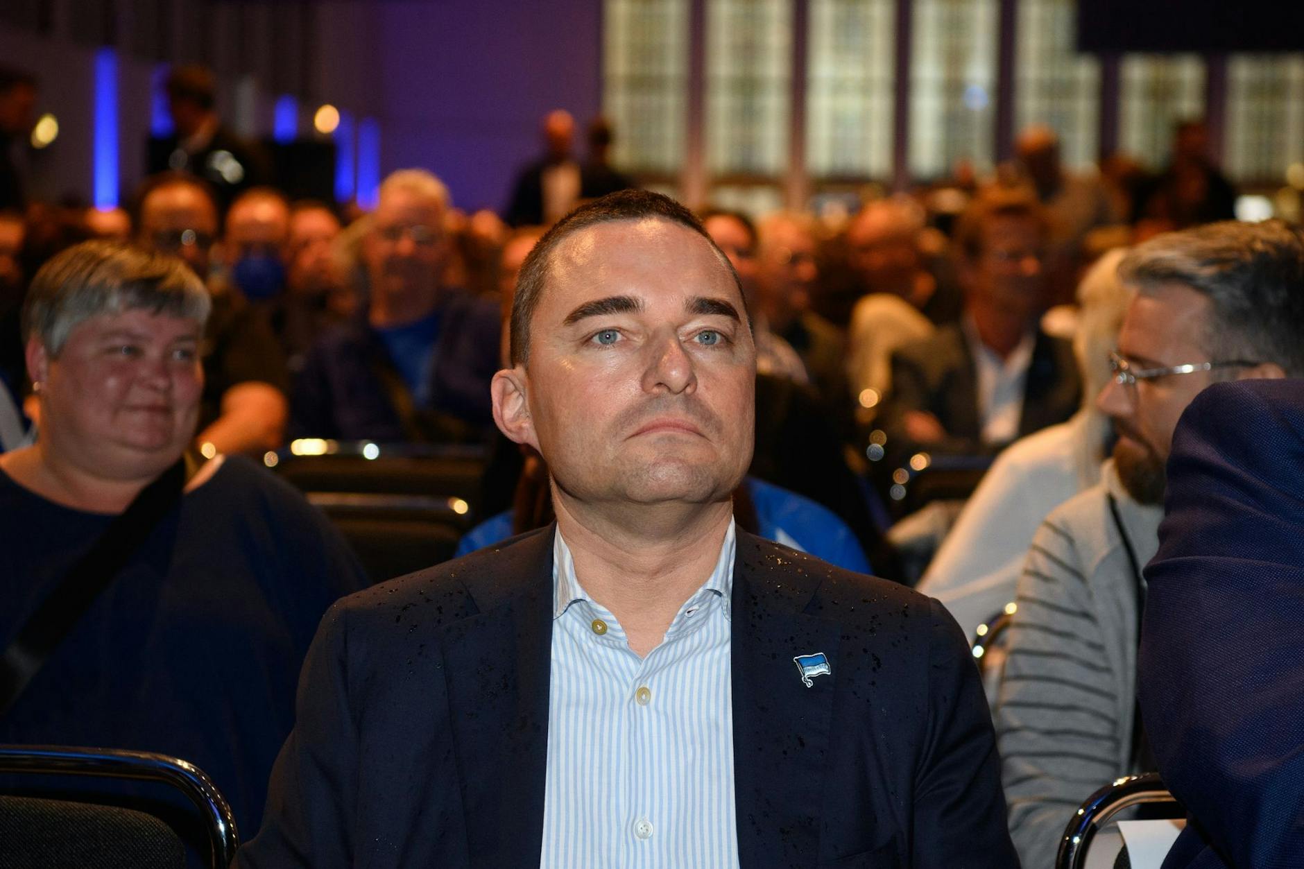 Herthas Investor Lars Windhorst bei der Mitgliederversammlung des Klubs