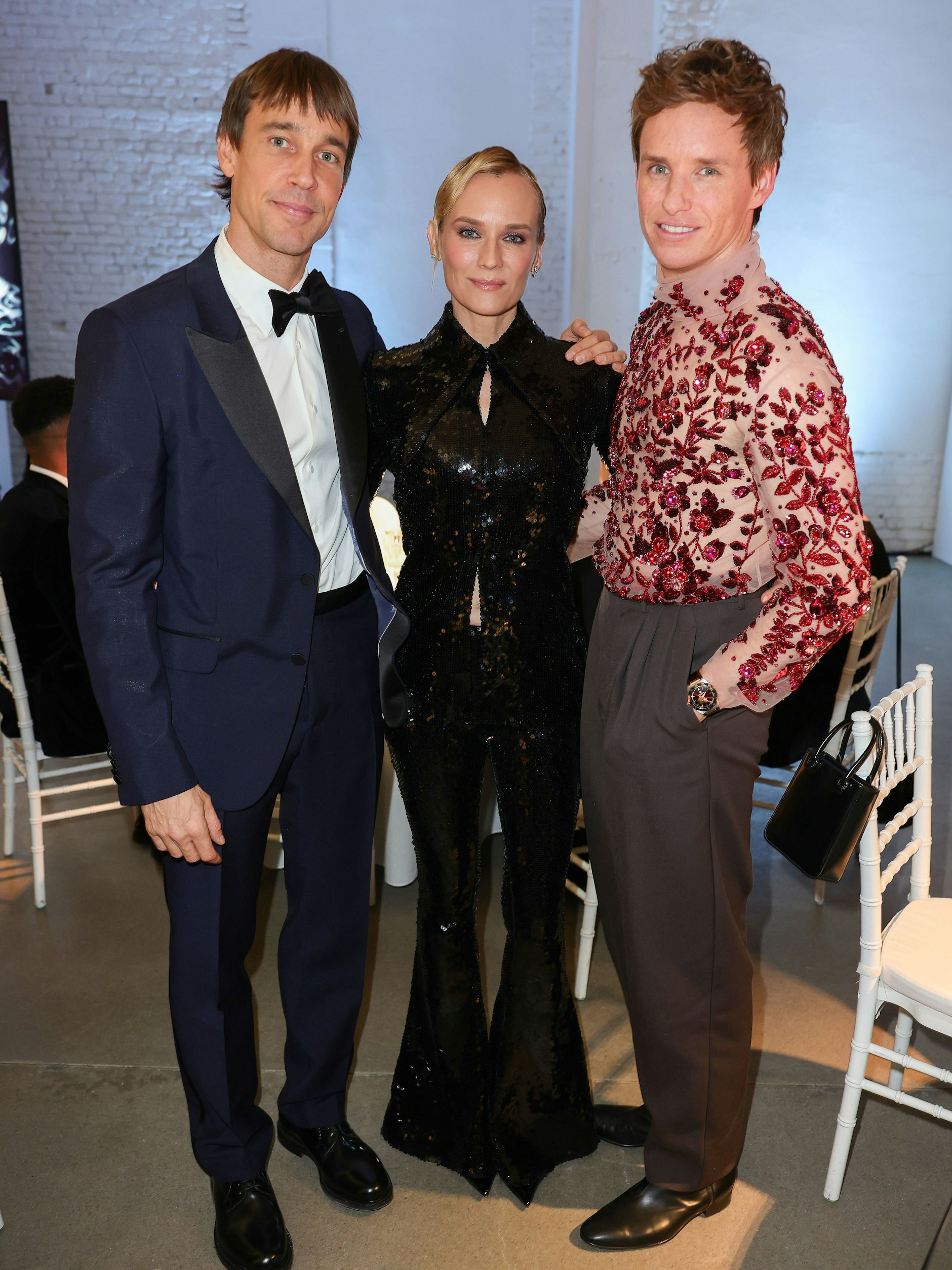 GQ-Chefredakteurin posiert mit Diane Kruger und Eddie Redmayne.