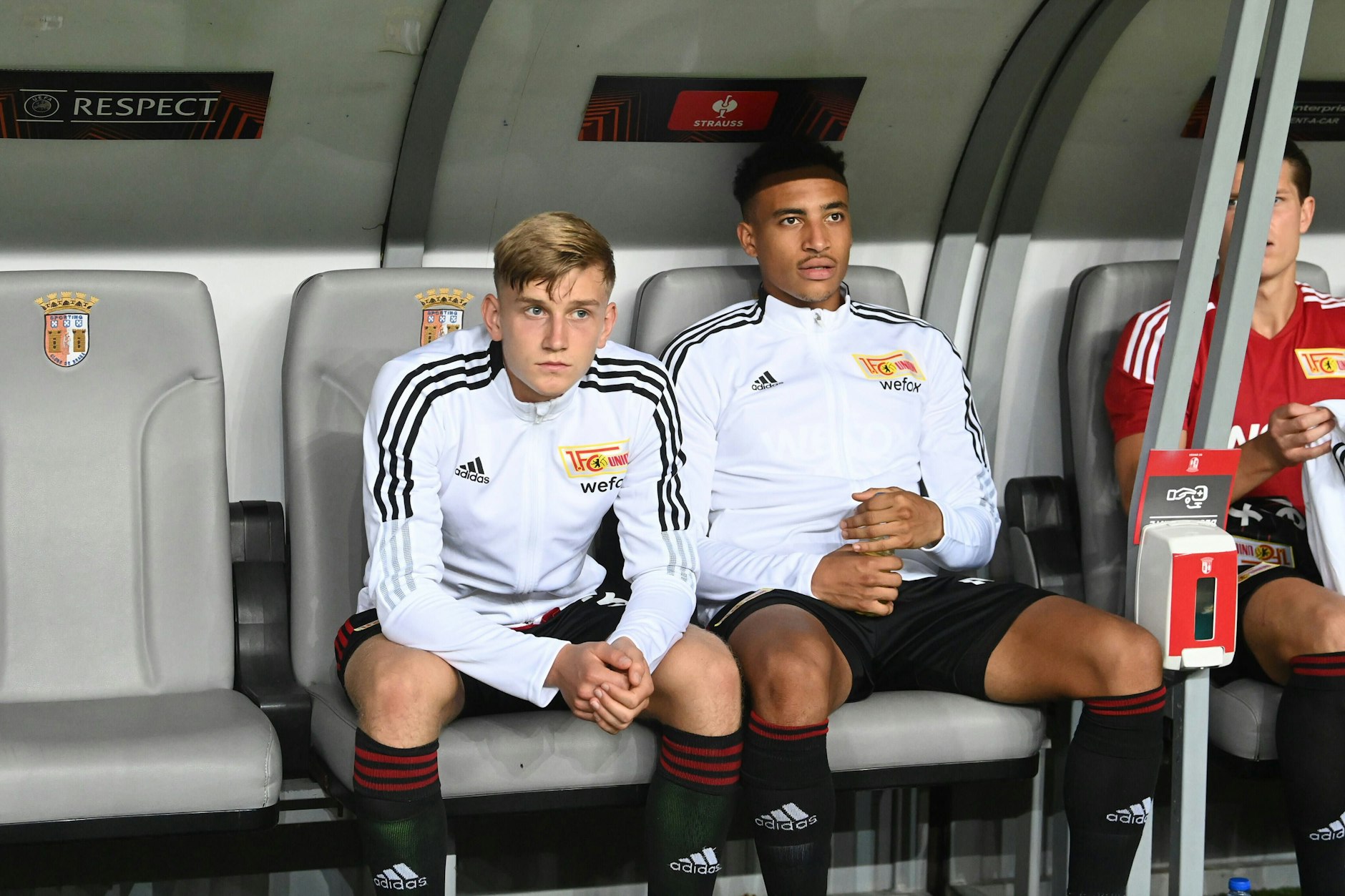 Aljoscha Kemlein (l.) saß bei den Profis des 1. FC Union Berlin mehrfach auf der Bank, durfte sich aber noch nicht in einem Pflichtspiel beweisen.