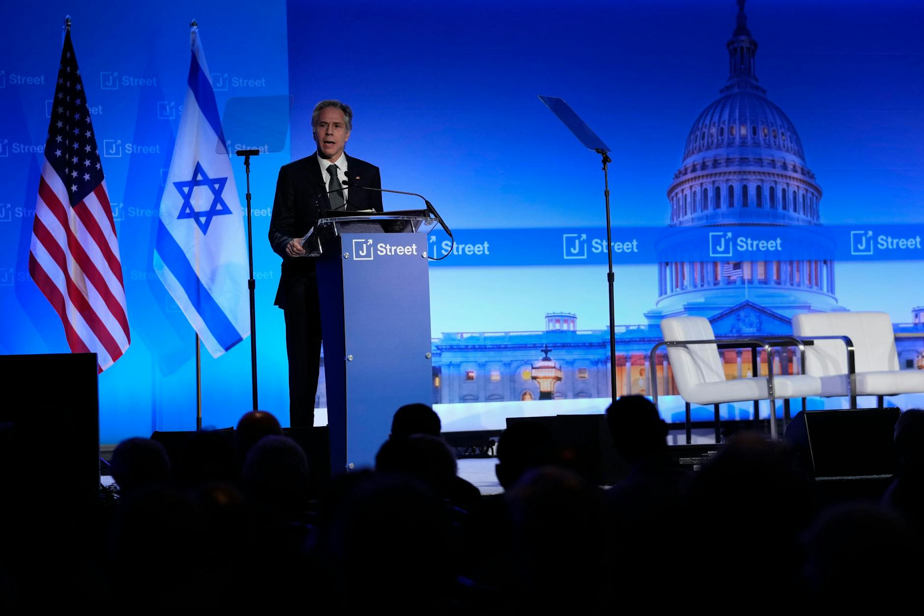 US-Außenminister Antony Blinken spricht bei der Konferenz der liberalen jüdischen Organisation J Street in Washington.