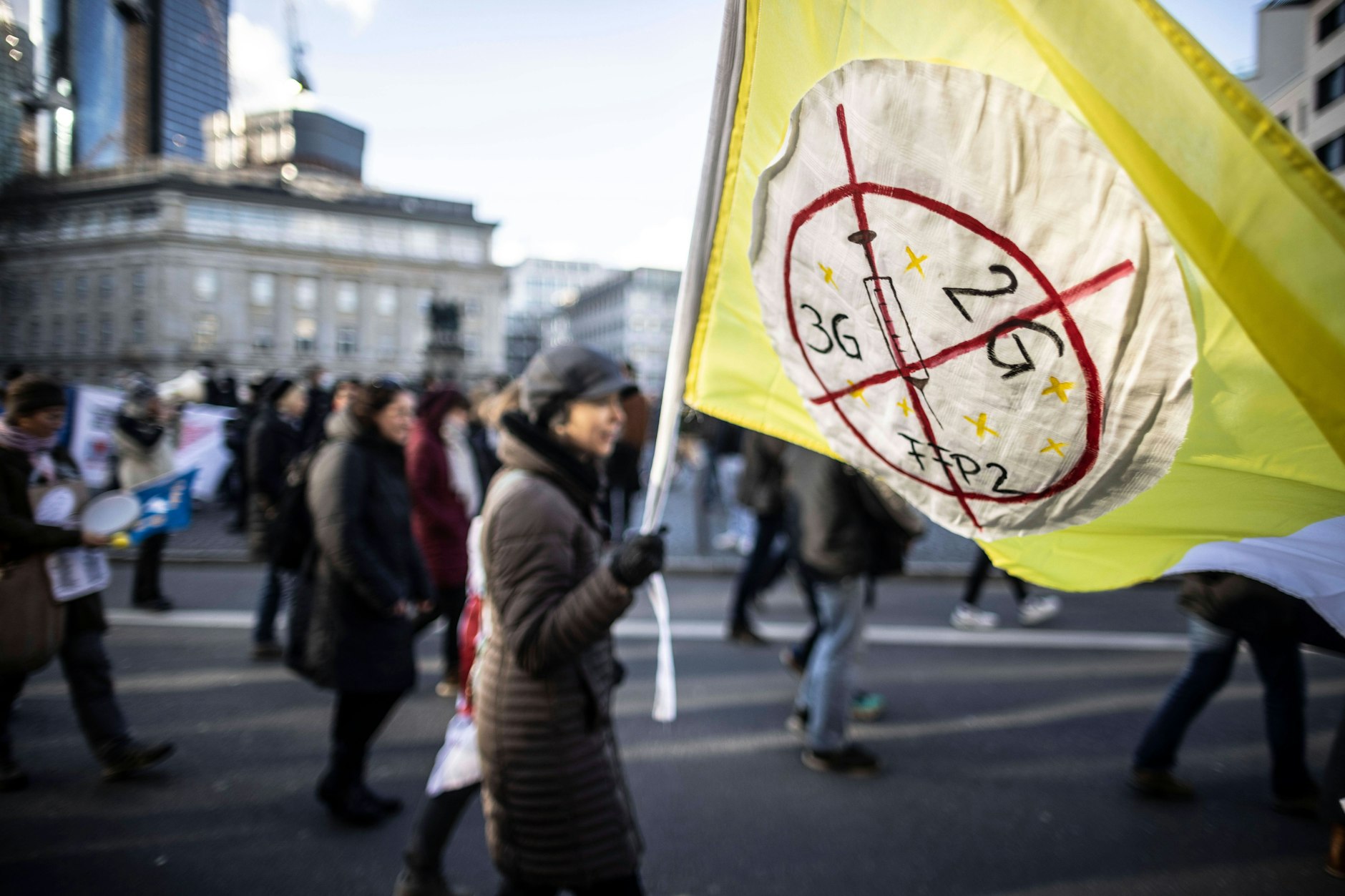 Ungeimpfte bei einer Demo