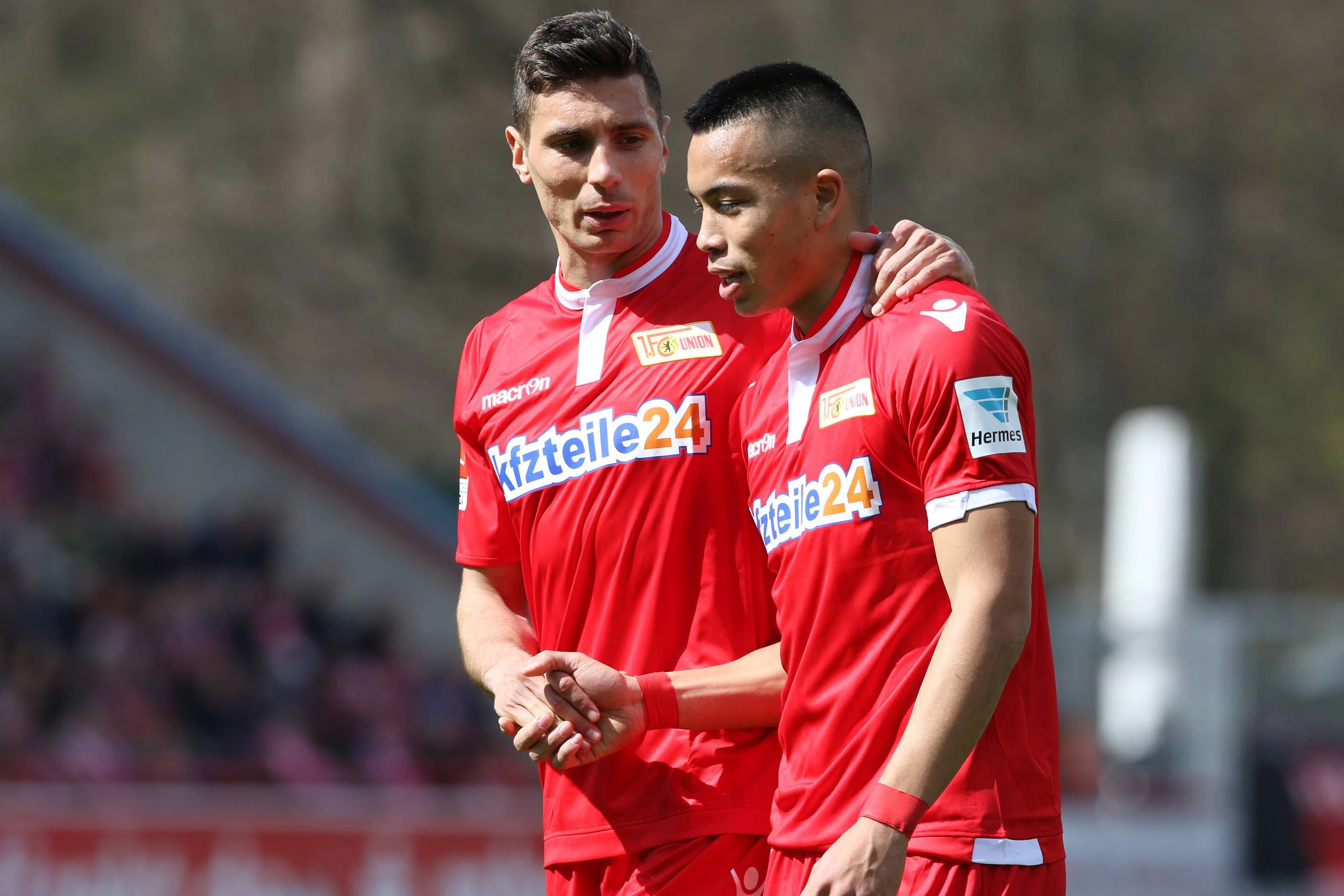 Damir Kreilach (l.) und Bobby Wood spielten erstmals beim 1. FC Union Berlin zusammen.