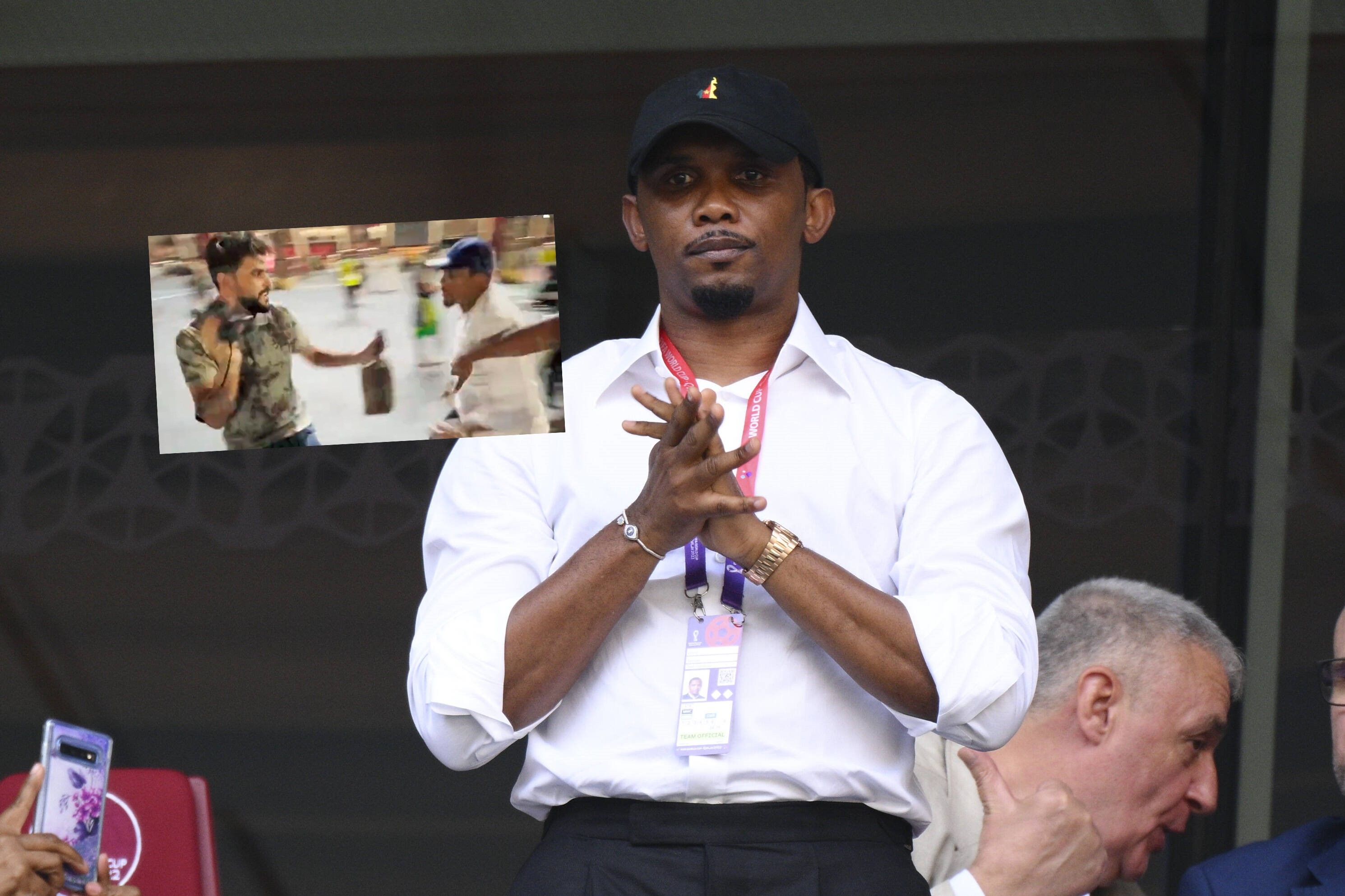Image - Brutales Video: Kameruns Fußball-Held Eto’o tritt nach WM-Spiel Youtuber ins Gesicht!