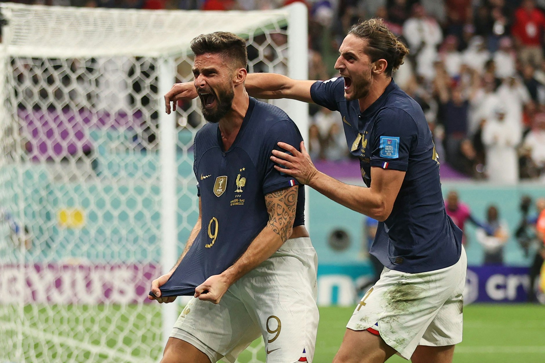 Olivier Giroud (l.) führte Frankreich ins WM-Halbfinale.