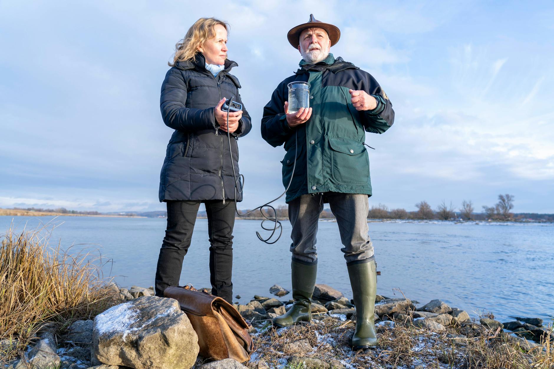 Bundesumweltministerin Steffi Lemke besuchte am Montag zusammen mit Dr. Micheal Tautenhahn den Naturschutzpark Unteres Odertal. 