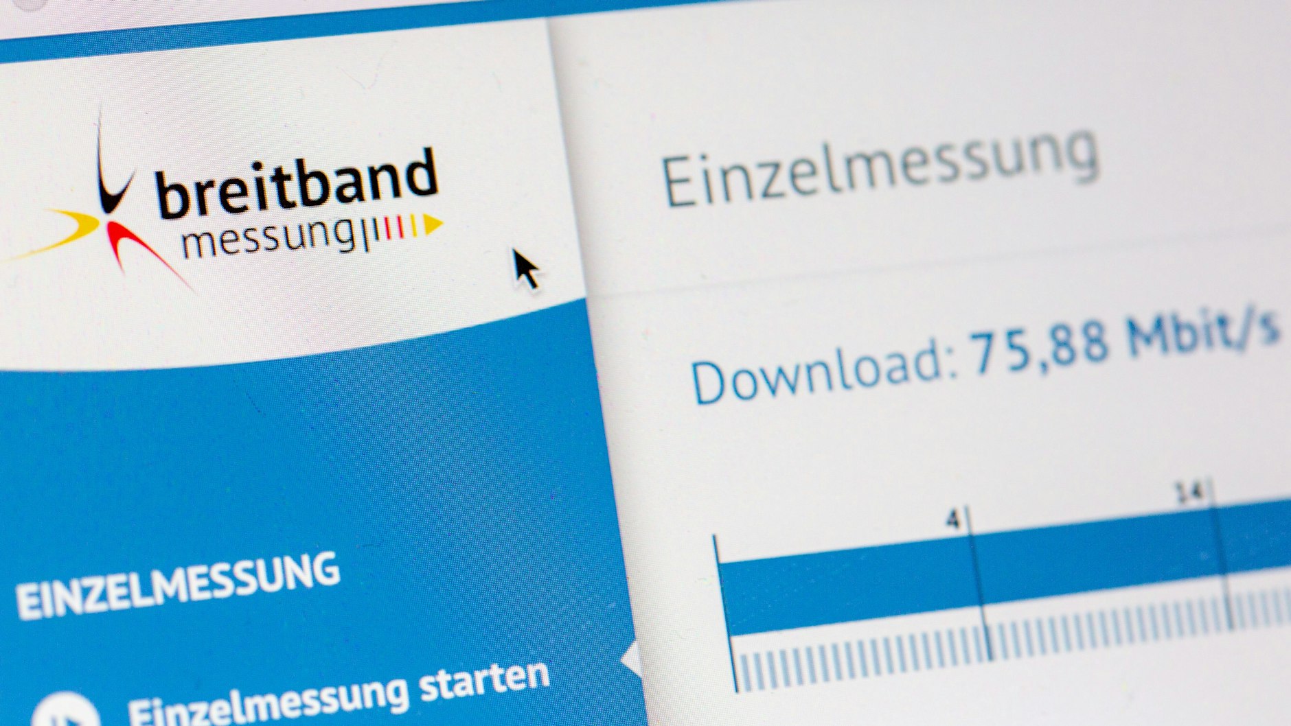 Das Ergebnis einer Downloadmessung wird auf der Desktop-App angezeigt.