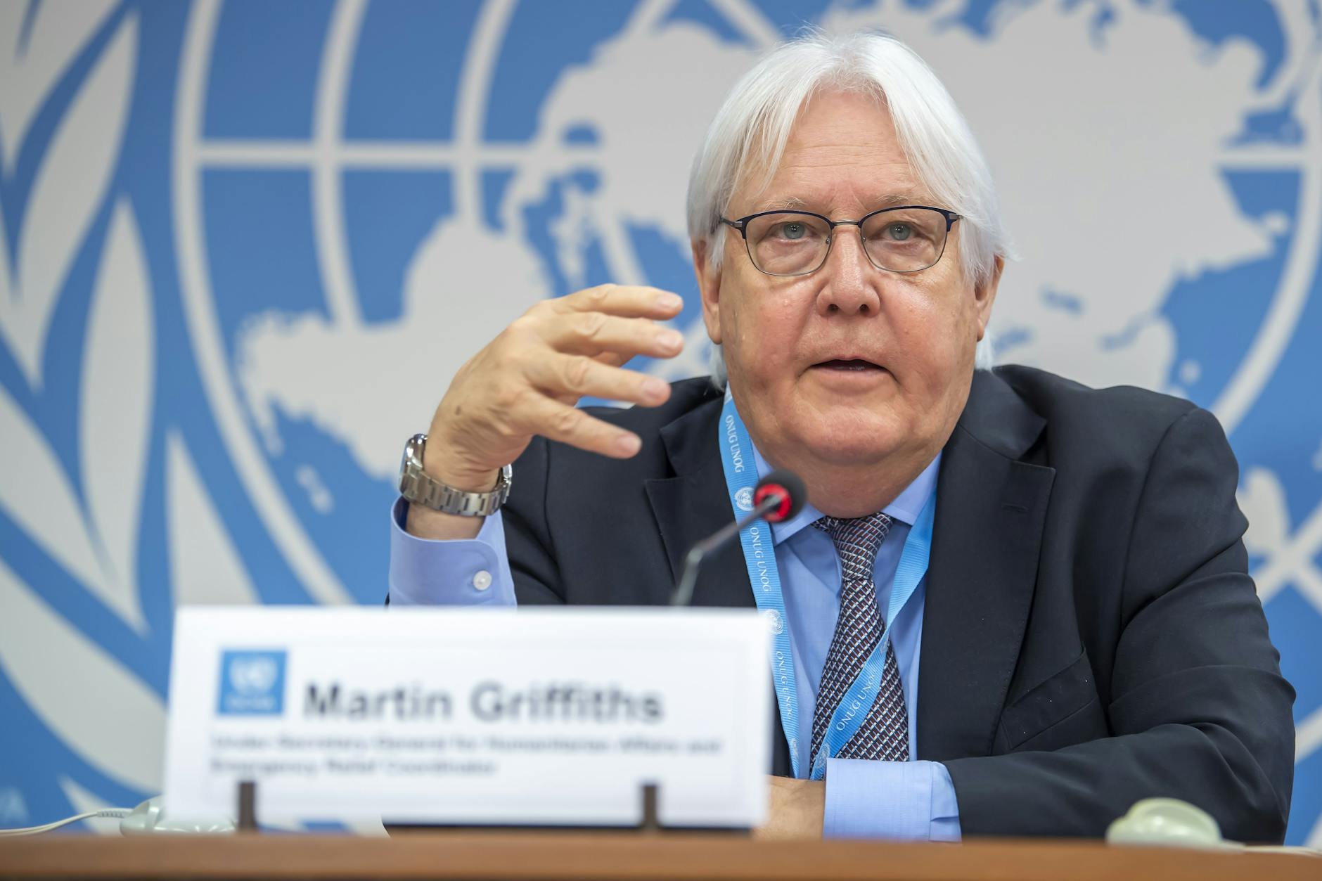 Martin Griffiths, UN-Nothilfekoordinator Martin Griffiths, hat die südukrainische Stadt Cherson besucht.