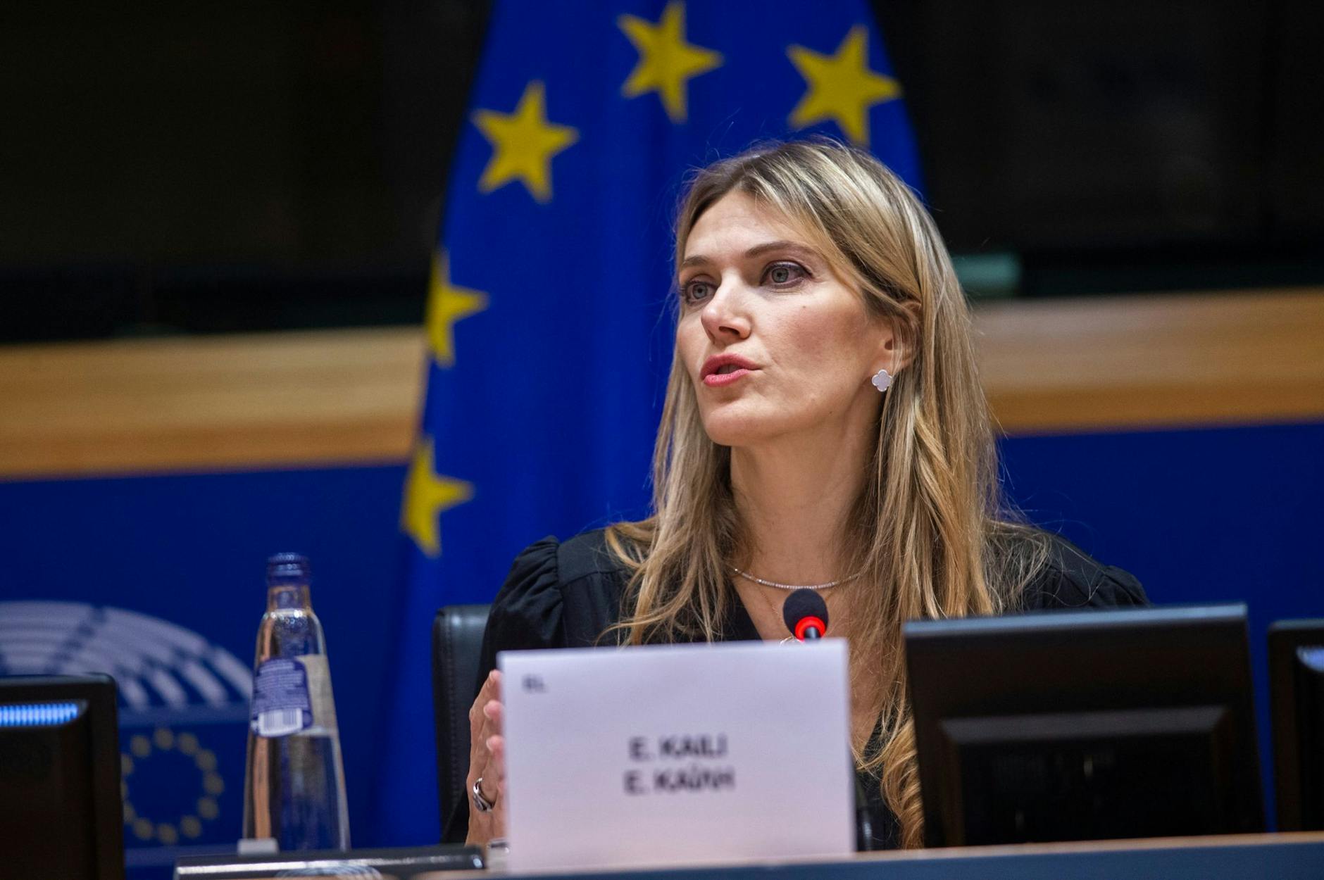 HANDOUT - EU-Parlamentsvize Eva Kaili wurde am Wochenende von ihren Pflichten entbunden. pa