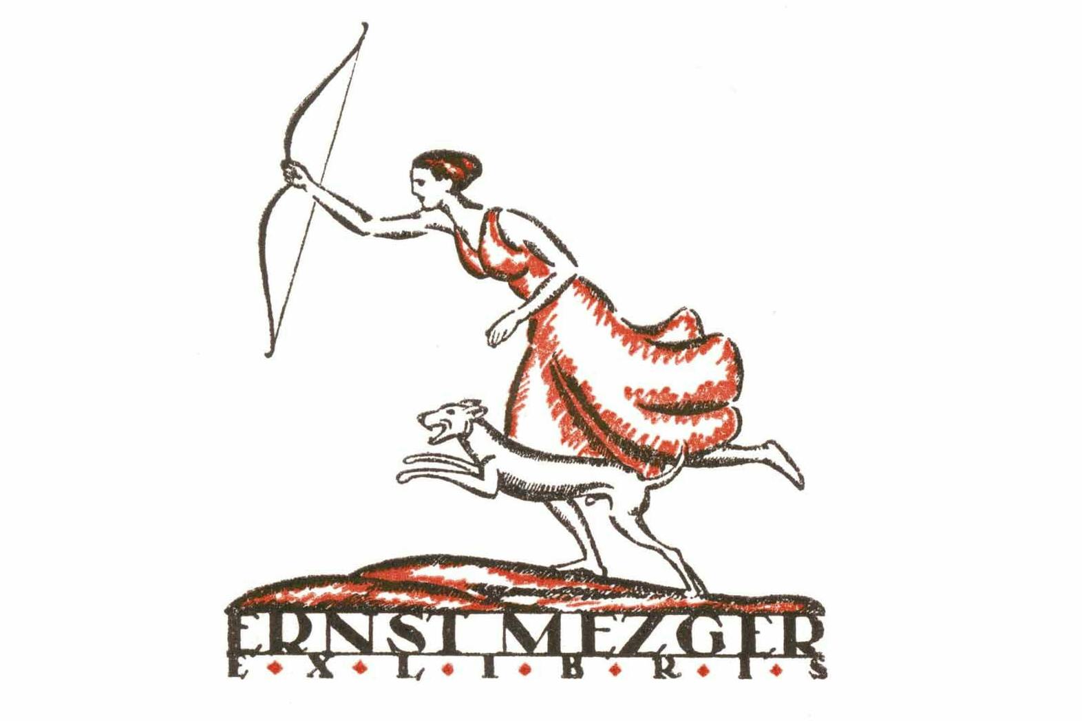 Ein Blatt aus dem Exlibris-Kalender 2023 „Hunde“.