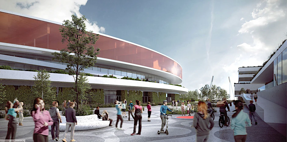 Mit deutlicher Verzögerung: Das neue Jahnstadion hat nun auch eine Optik