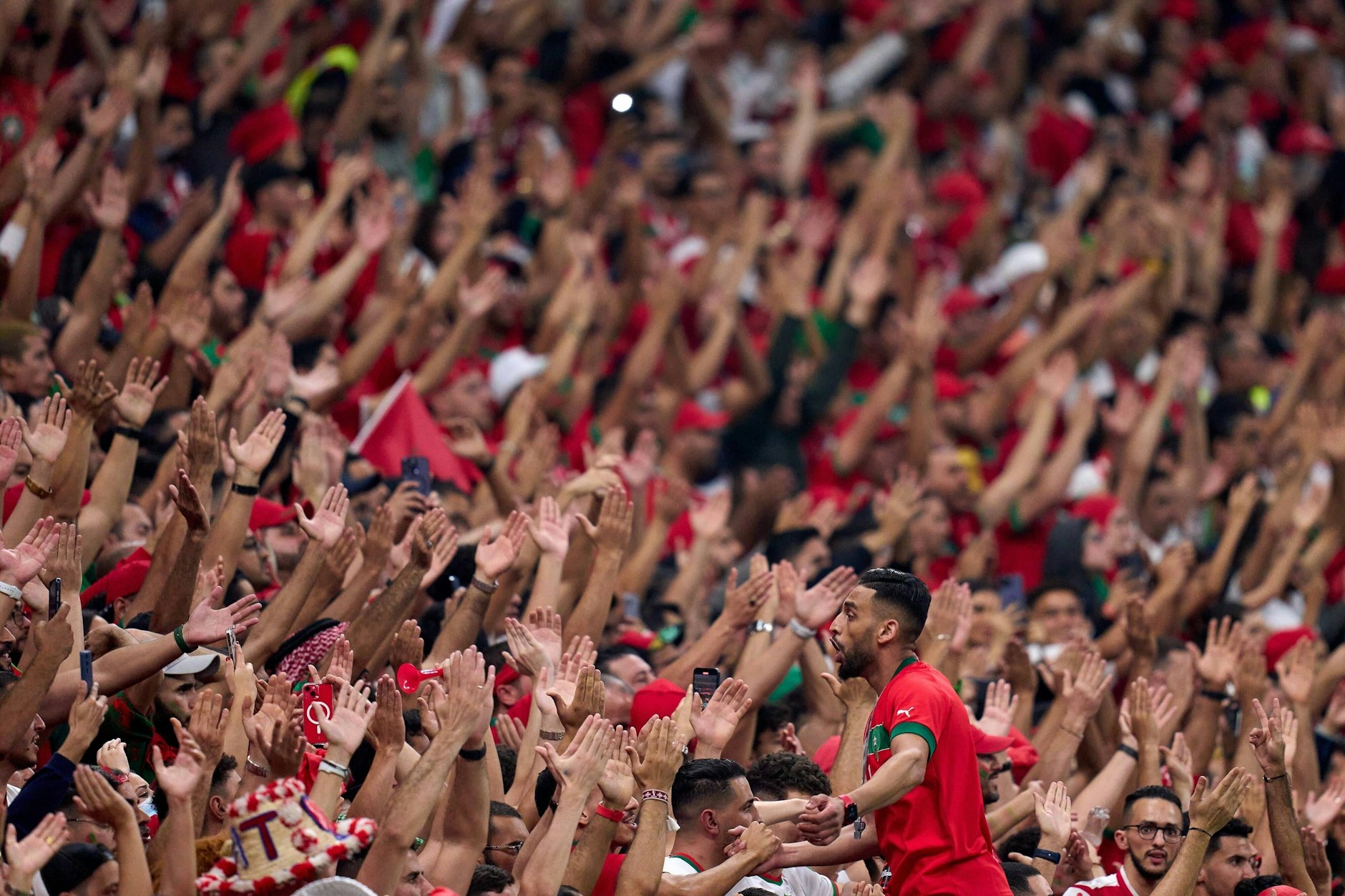 Begeisterte Marokko-Fans beim Halbfinale gegen Frankreich.