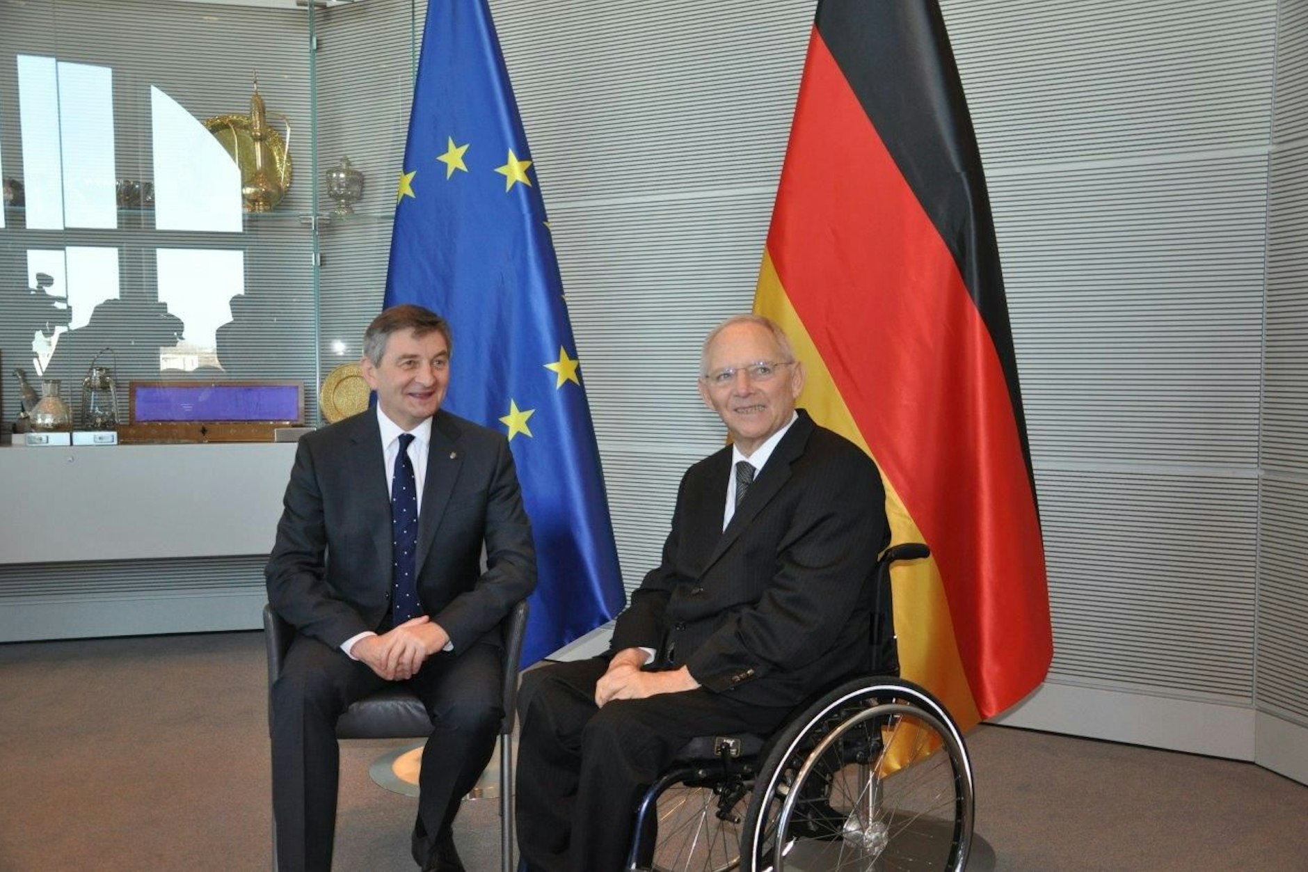 Marek Kuchciński mit Wolfgang Schäuble.